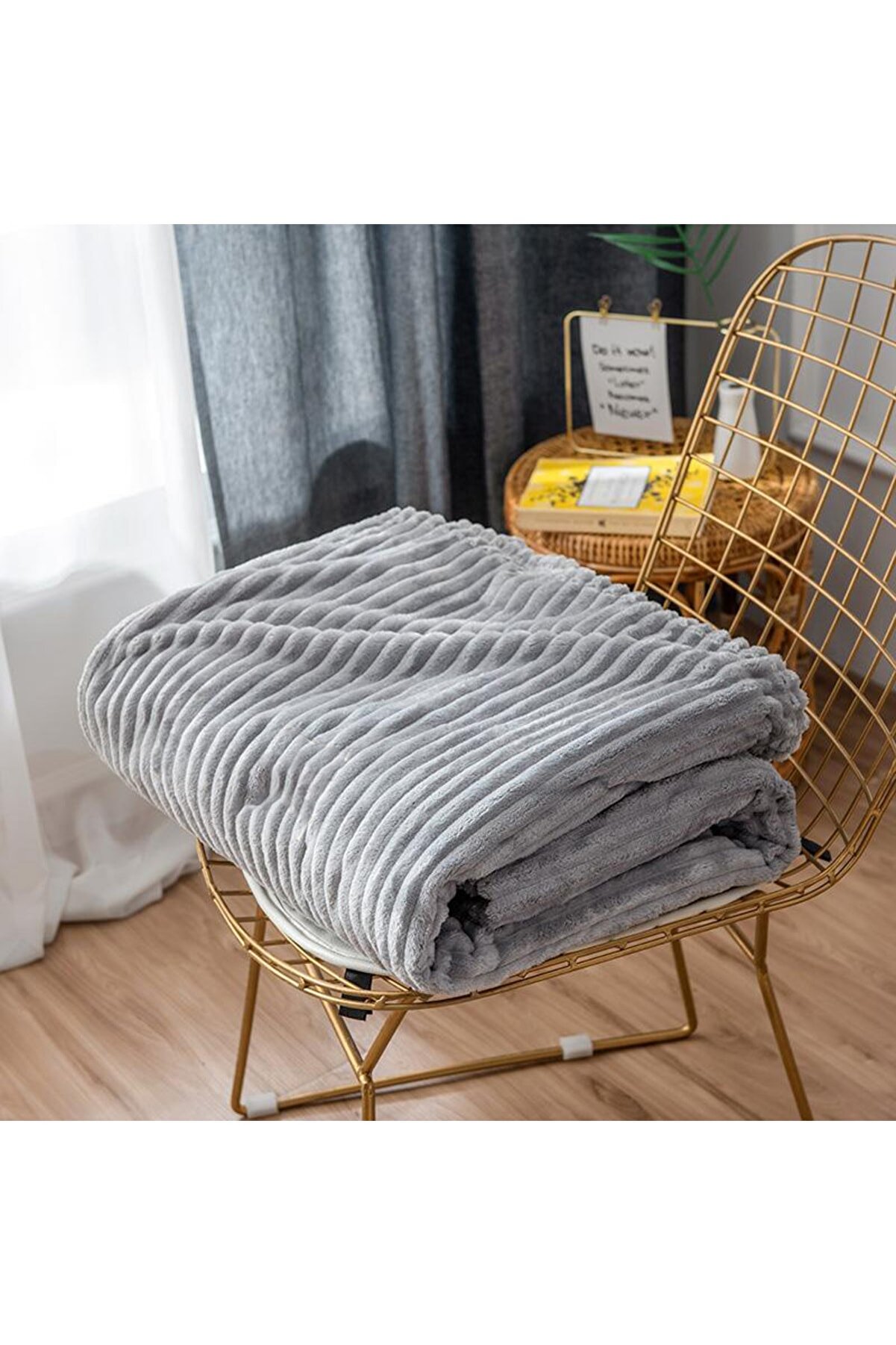 Mulberry Tek Kişilik Fitilli Yumuşak Dokulu Tv Battaniye 120x170 cm