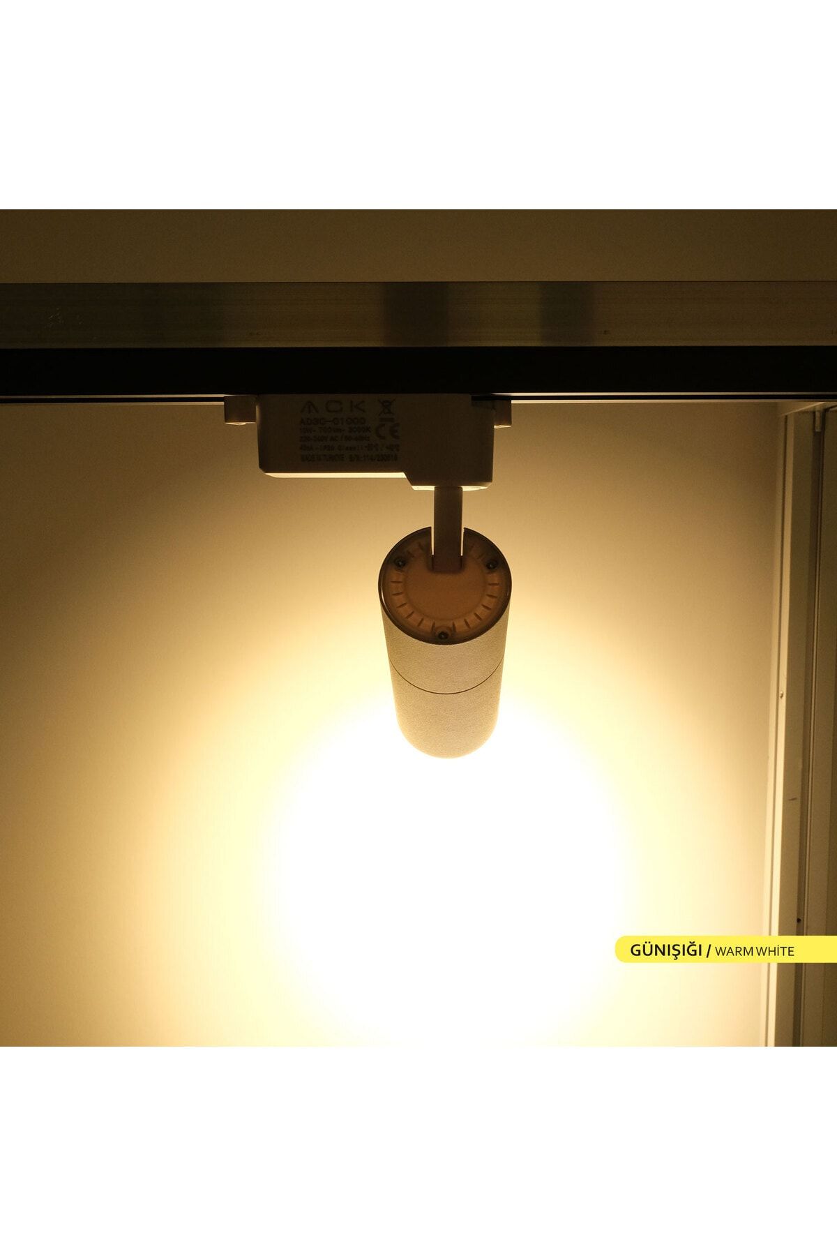 Ack 10W COB LED Monofaze Ray Armatür 3000K Günışığı Beyaz Kasa