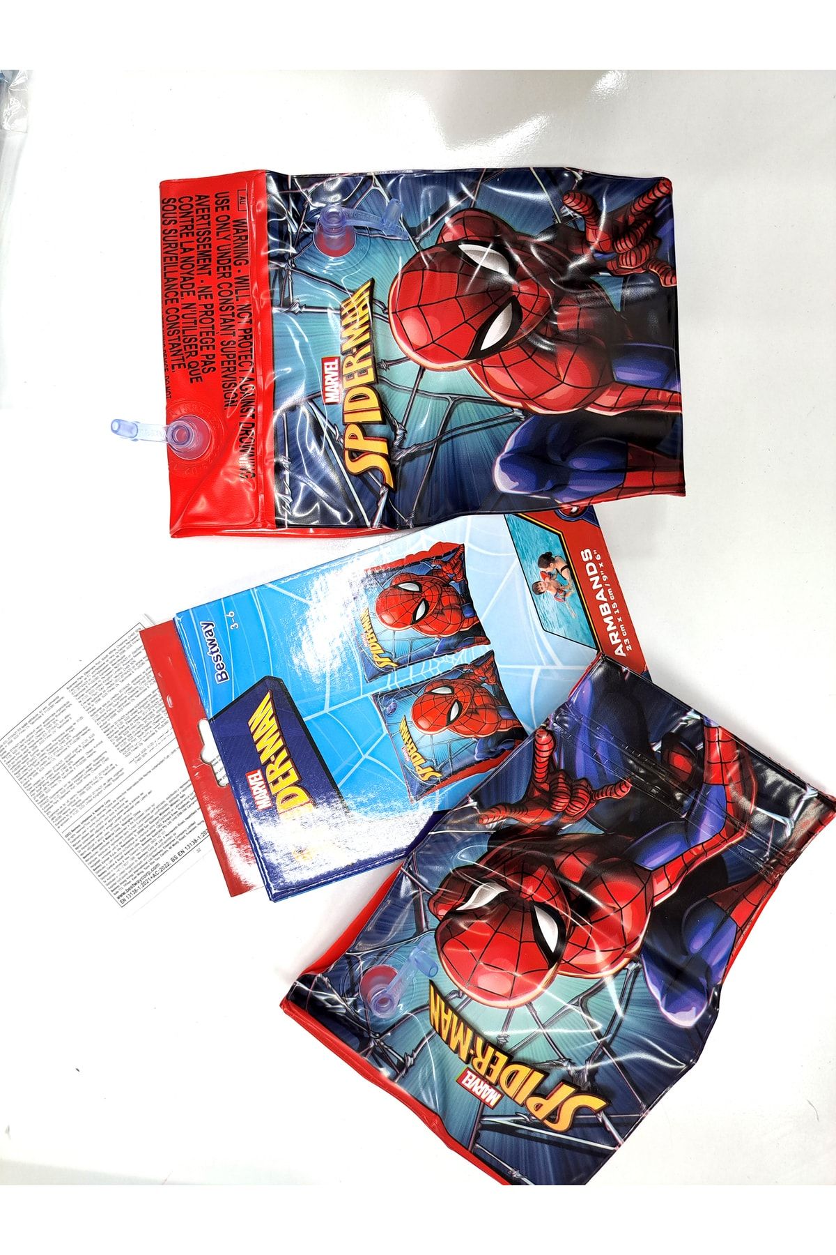 Bestway Erkek Çocuk Spider-Man Desenli Kolluk Marvel Örümcek Adam Figürlü Deniz-Havuz Yüzme Kolluğu 20X12 CM
