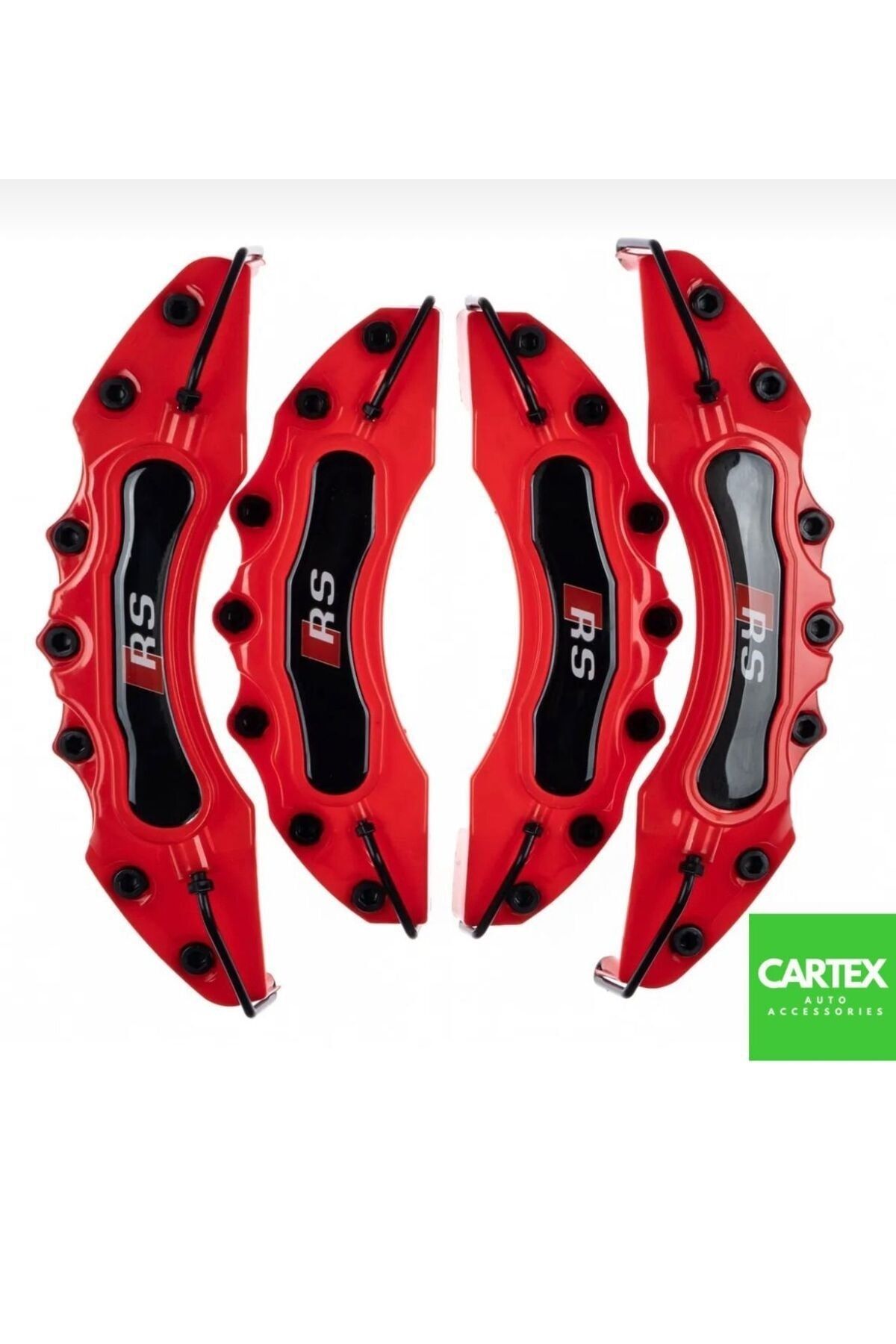 Cartex RS Logolu Kırmızı Kaliper Kapağı 4 Parça