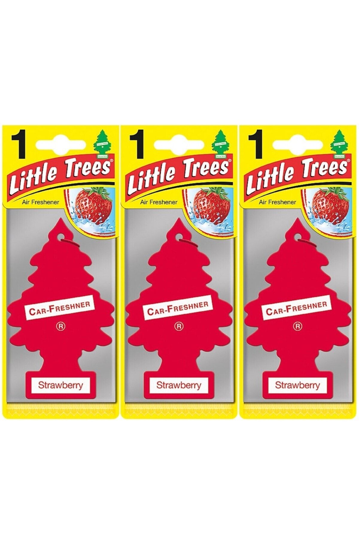 Car Freshner Little Trees 3'lü Set Strawberry - Çilek Oto Kokusu