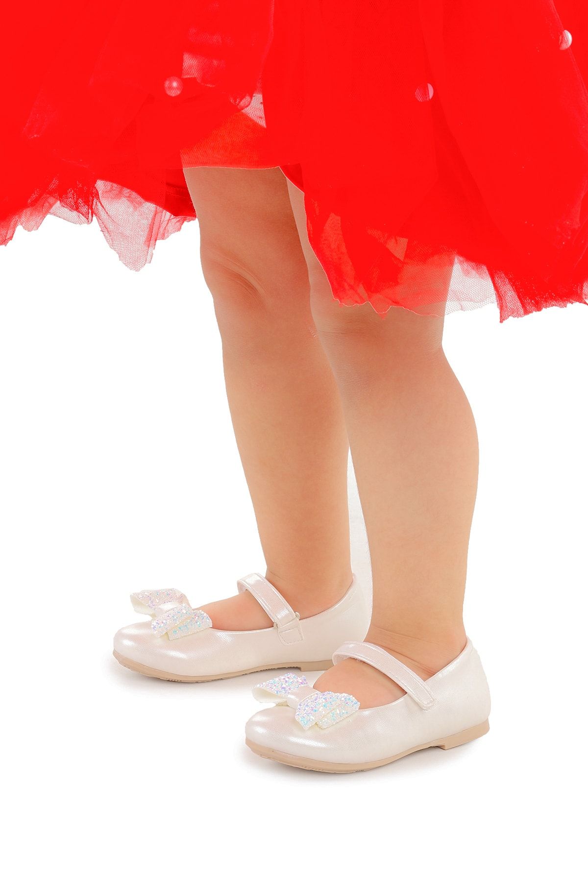 Kiko Kids Cırtlı Fiyonklu Kız Çocuk Babet Ayakkabı