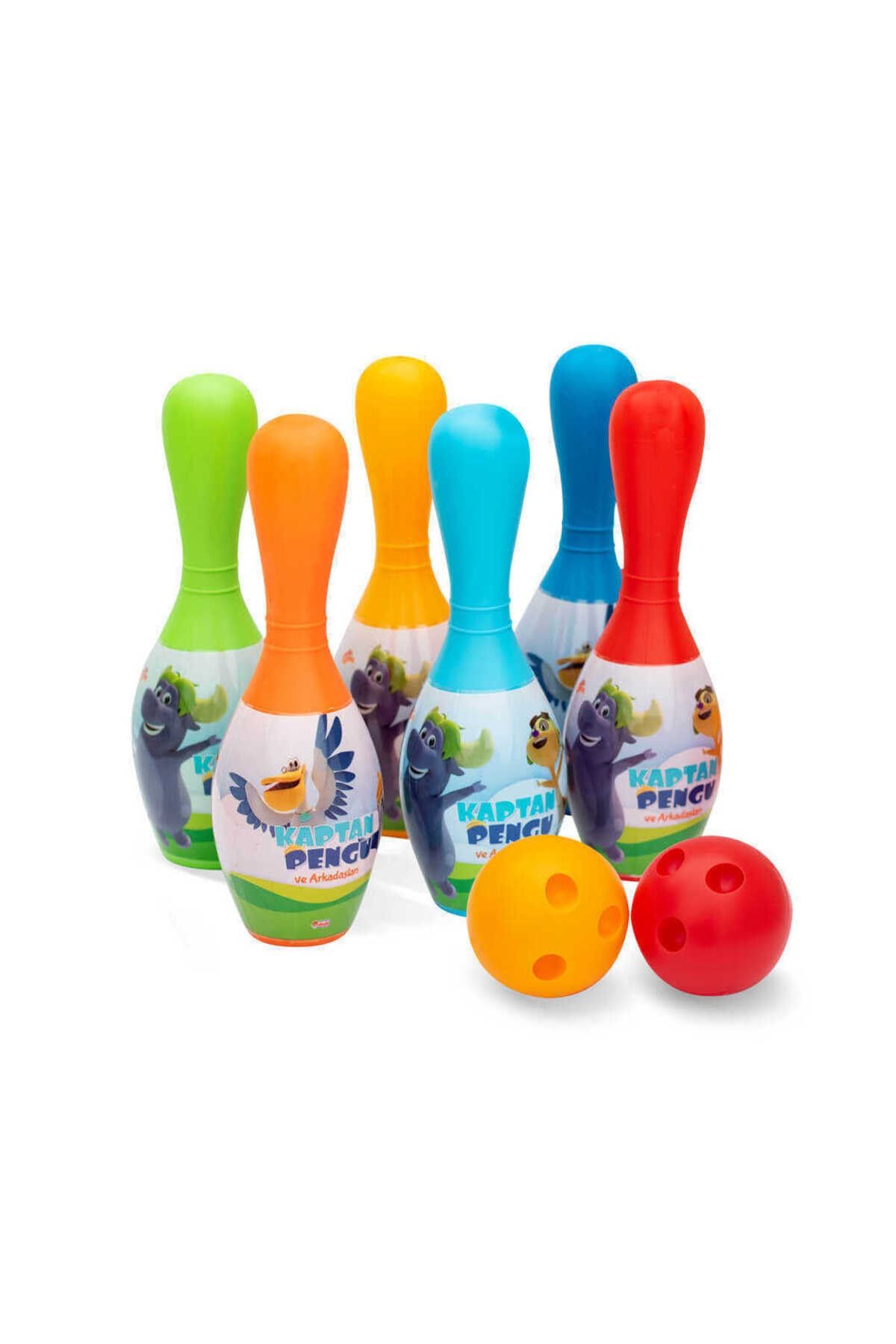 SHIVA Gift&More Kaptan Pengu Çocuk Pingu Bowling Seti Eğlenceli Oyuncak Labutlar