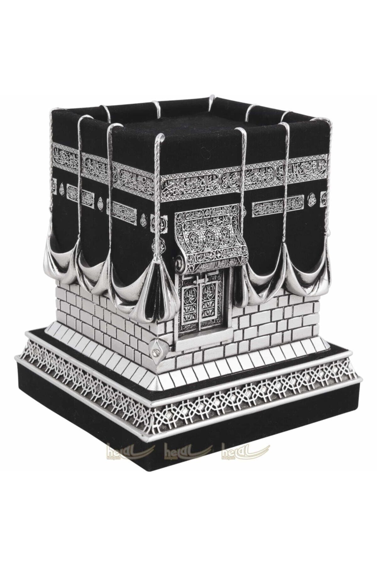 HELAL HEDİYELİK Büyük Boy Kadifeli 3 Boyutlu Orijinal Kabe Biblo Taşlı Lüks Dini Hediyeler (13x13,5x16cm)