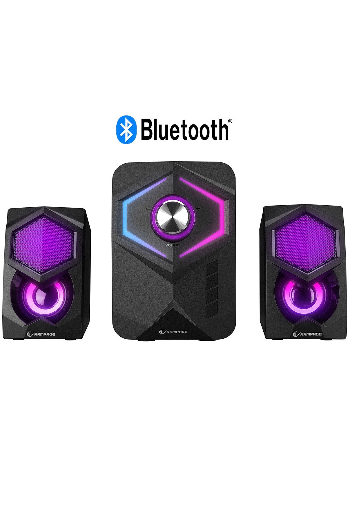 Rampage Rms-175bt 2+1 10w Bluetooth+usb-tf-fm Rainbow Gaming Oyuncu Ses Sistemi Bluetooth Hoparlör
