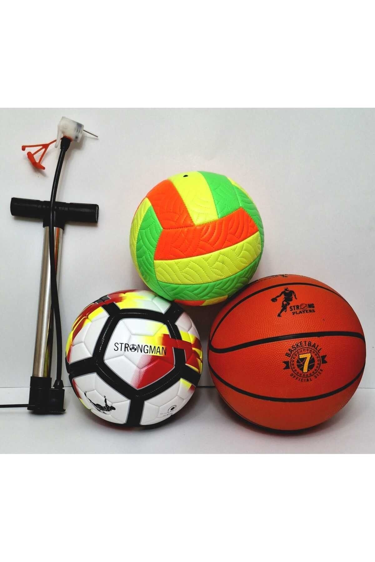 Hisar Profesyonel Futbol Topu Voleybol Topu Basketbol Topu Seti + Kaliteli Pompa