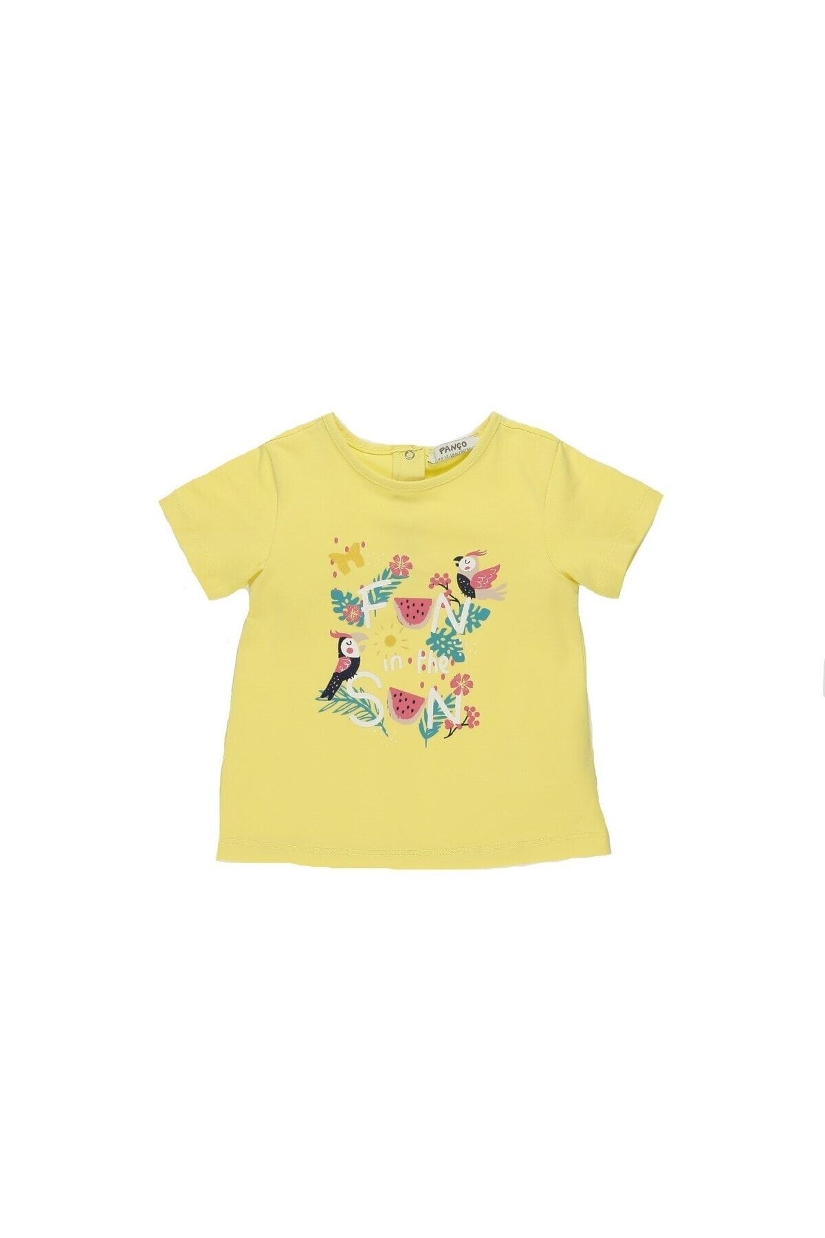 Panço Kız Bebek Baskılı Kısa Kollu T-shirt