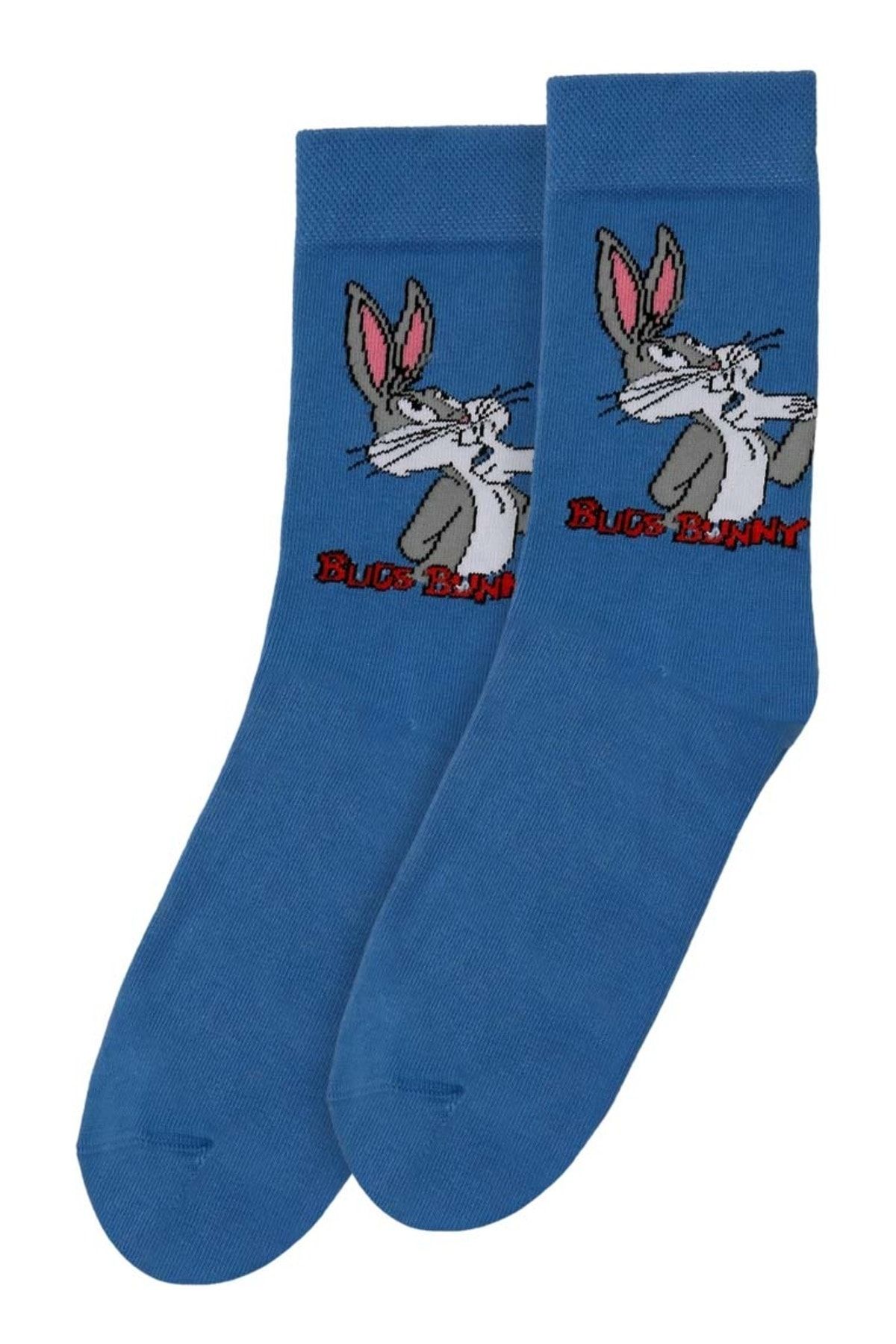 Dogo Unisex Vegan Mavi Çorap - Warner Bros What's Up Doc Bugs Bunny Tasarım