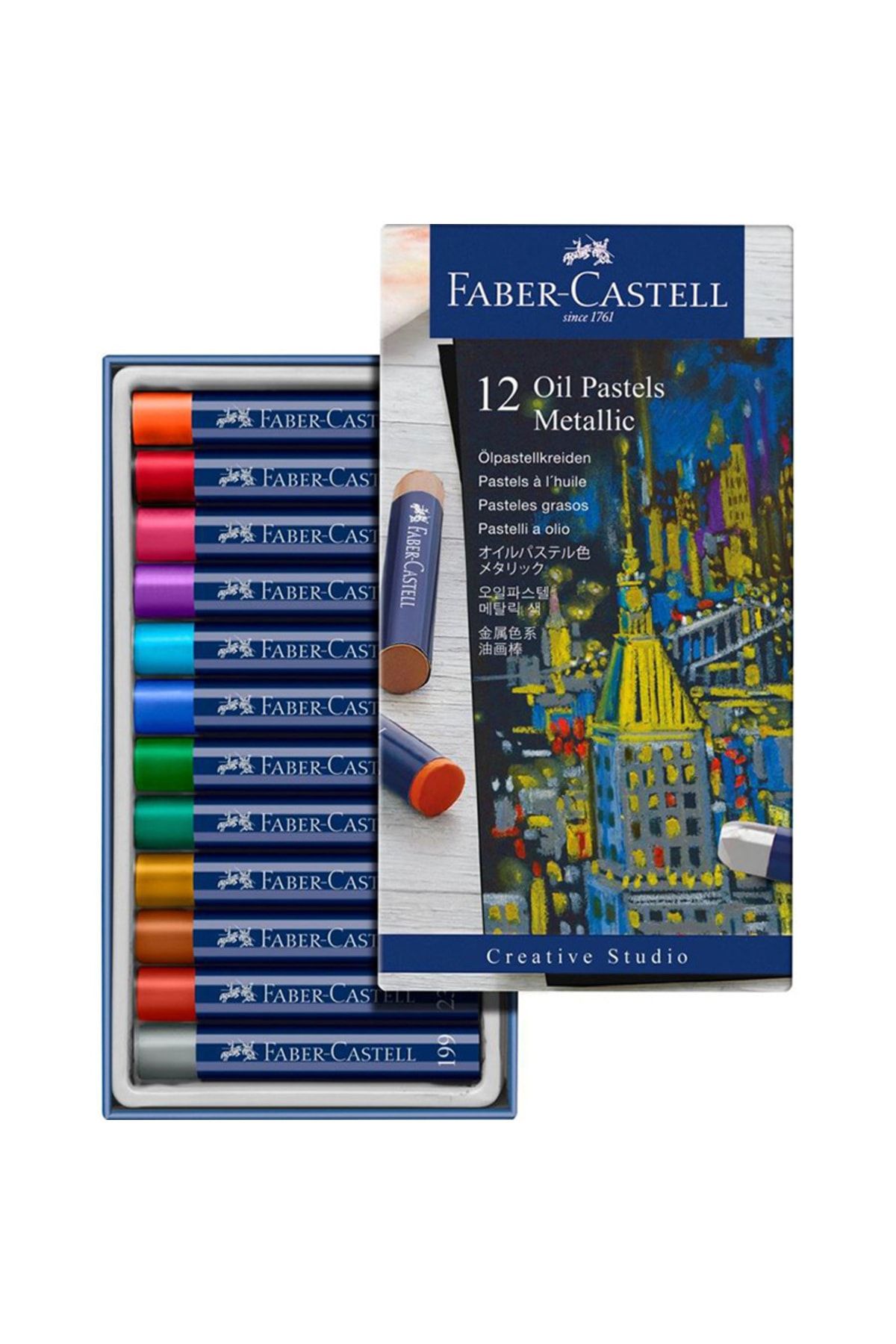 Faber Castell Faber Studıo 12 Renk Metalik Yağlı Pastel Boya 127014