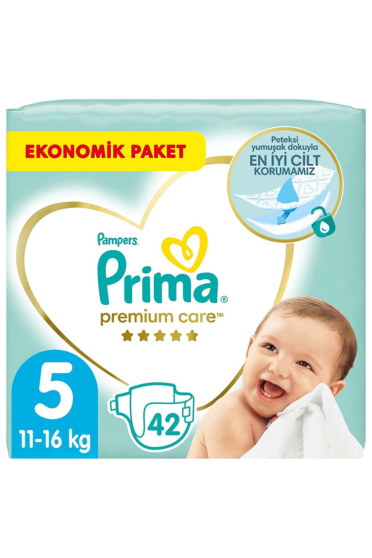 Prima Bebek Bezi Premium Care 5 Beden 42 Adet Junior Jumbo Paket