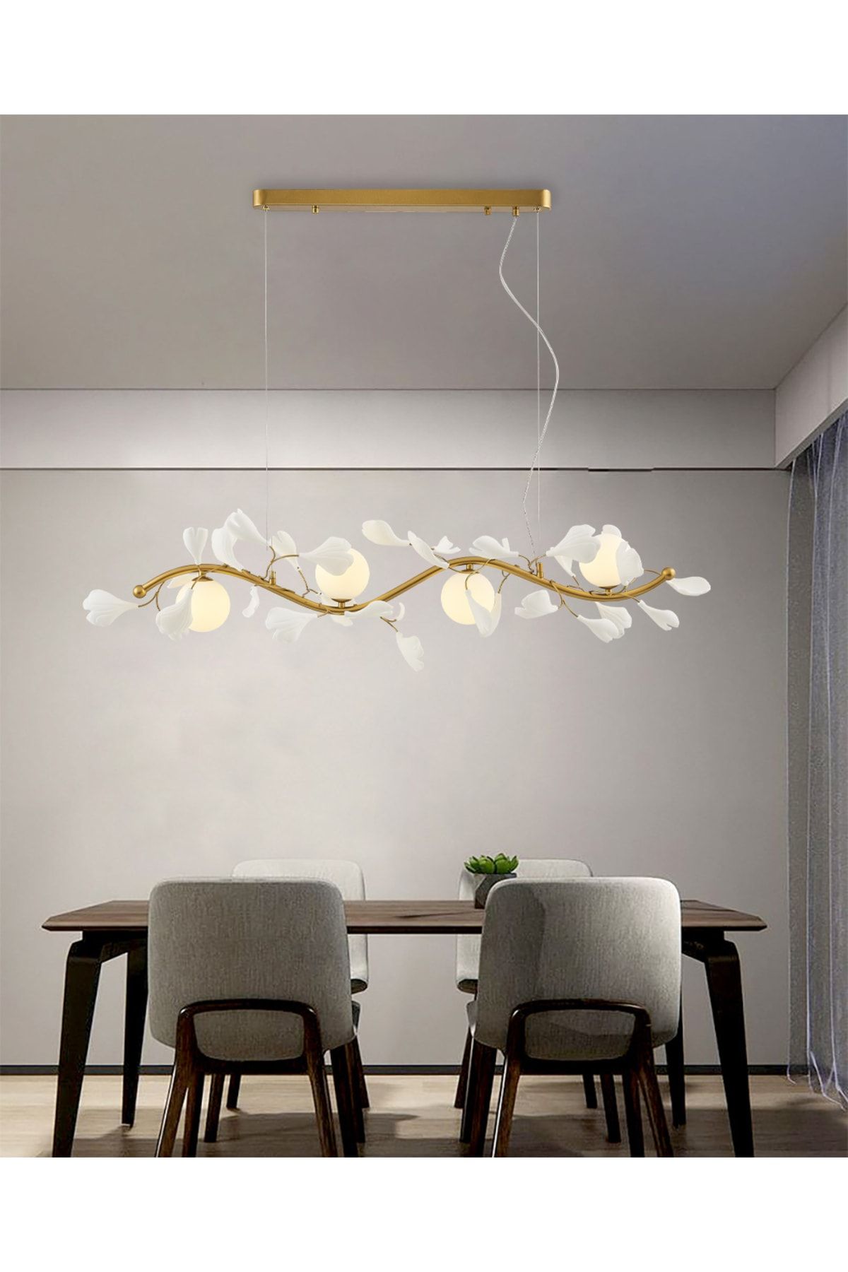 Ultra Home 2712-4As Ivy 4 Lü Sıralı Avize Sarı