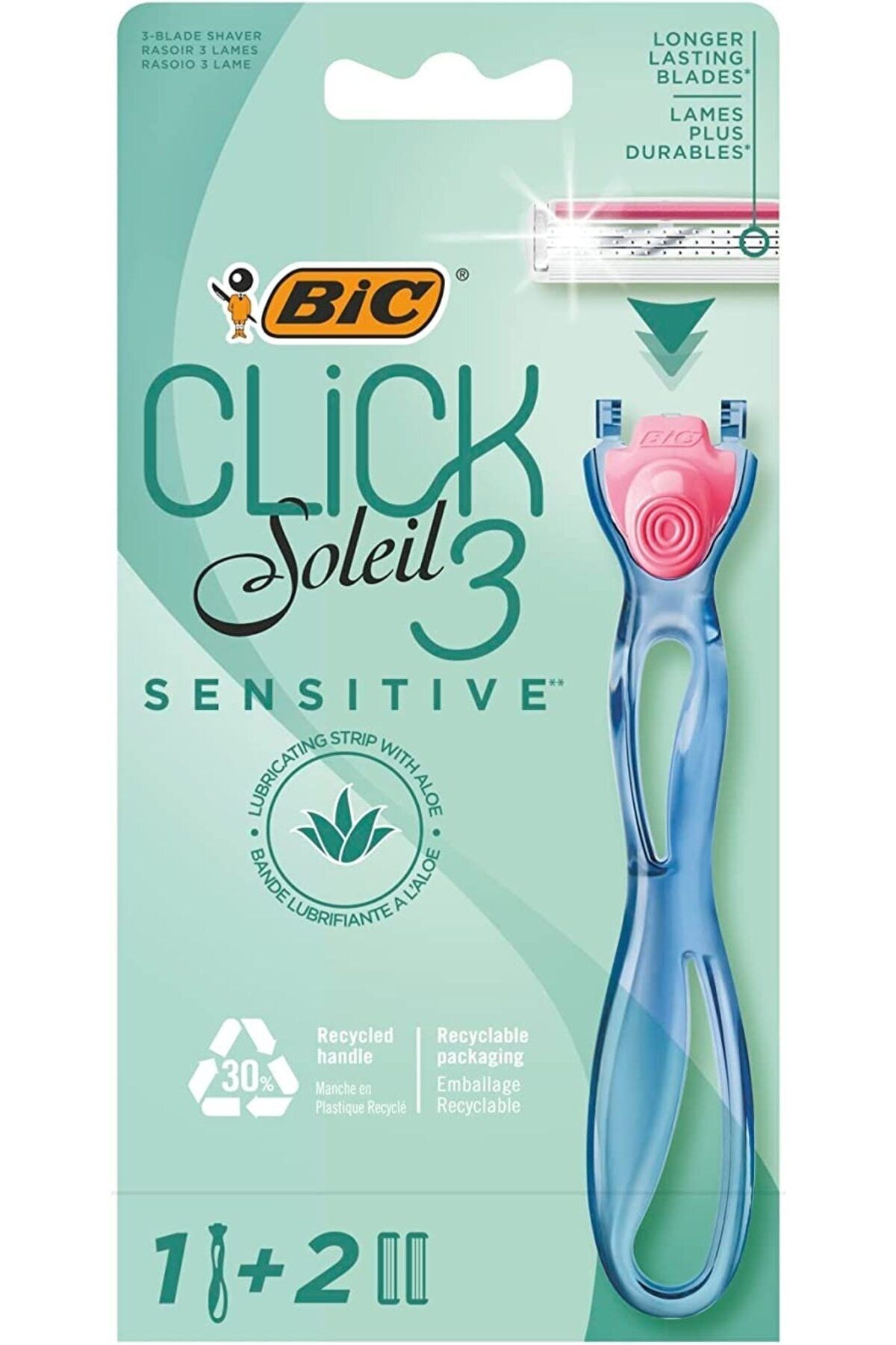 Bic Soleil Click Sensitive 1 Gövde & 2 Başlık Kadın Tıraş Bıçağı