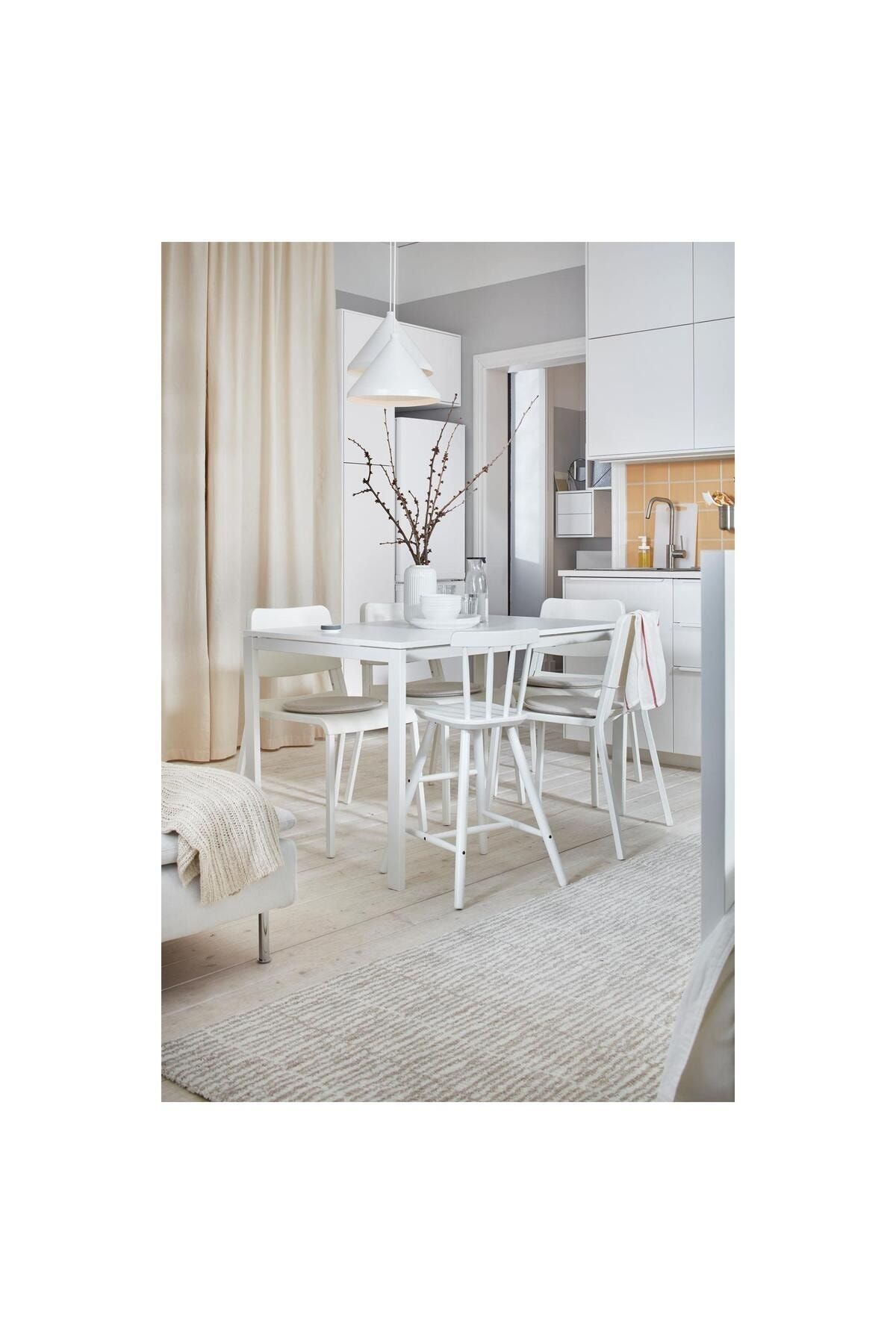 IKEA AKDENİZ MELLTORP/TEODORES beyaz 4 sandalyeli mutfak masası takımı