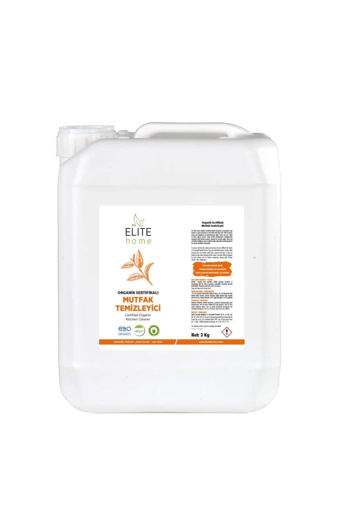 The Elite Home Organik Sertifikalı Mutfak Temizleyici 3 kg portakal kokulu