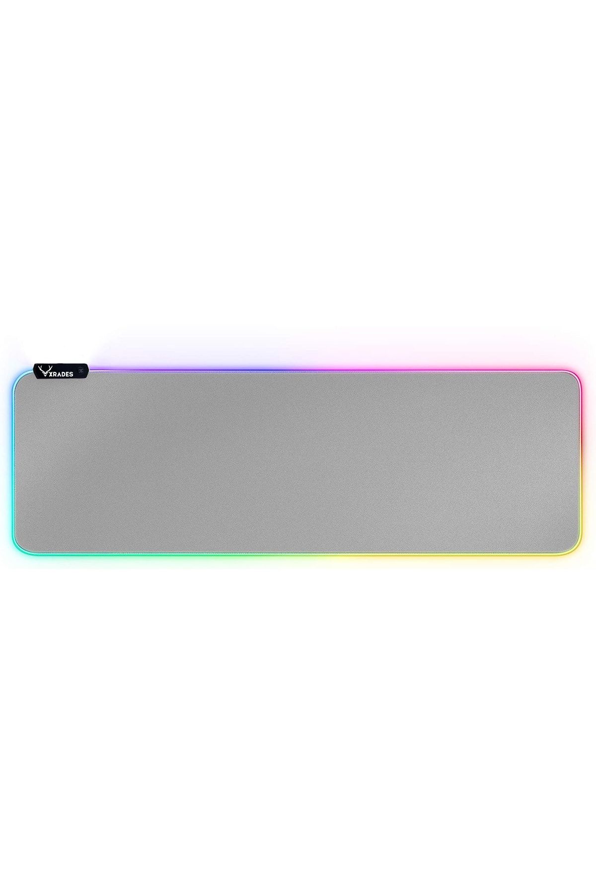 Xrades Gri Silver RGB Mousepad 80x30 cm 13 Farklı Renk Modu Su Geçirmez Oyuncu Gaming XL Mausepad