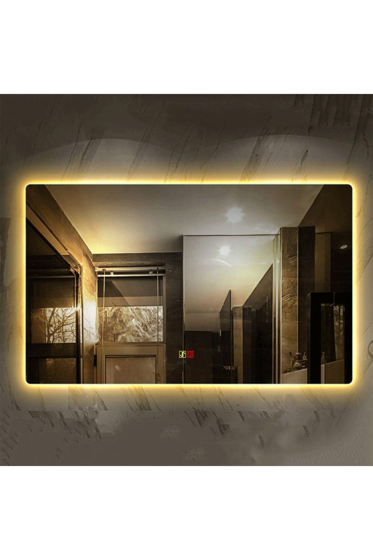 BUGUSAN (h)80x100cm Buğu Çözücülü Dokunmatik Işıklı Ledli Banyo Aynası