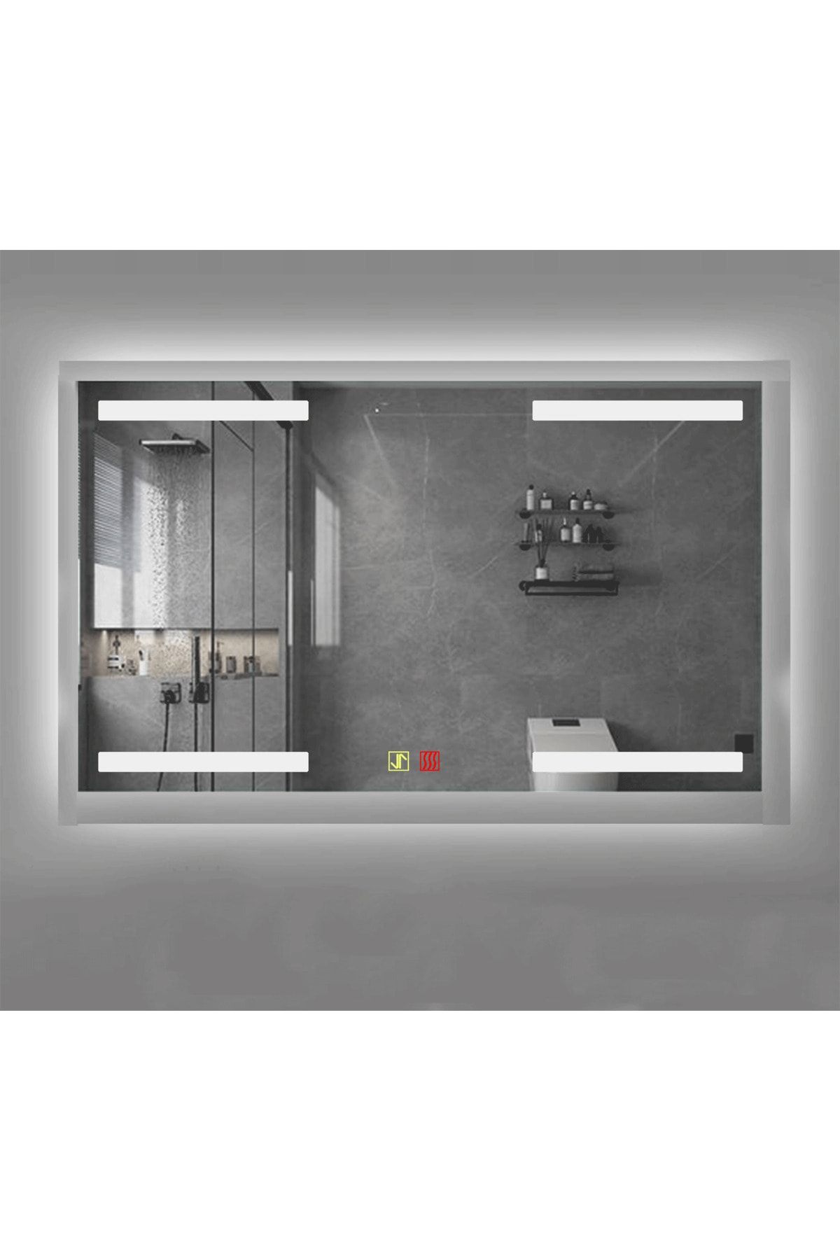 BUGUSAN (h)70x120 cm Buğu Çözücülü Dokunmatik Işıklı Kumlamalı Banyo Aynası