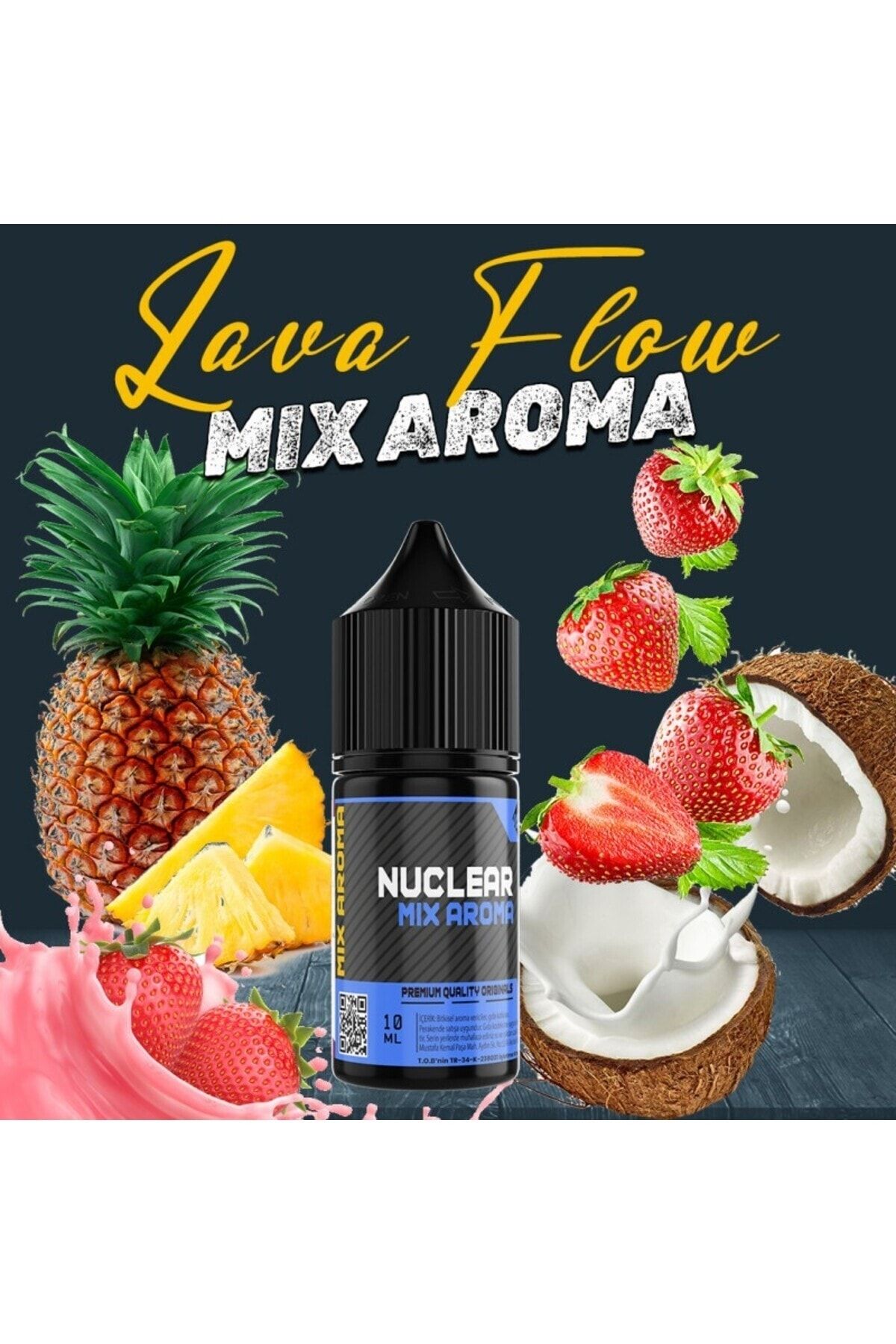 Nuclear Naked Lava Flow 10 ml Mix Aroma Çilek Ananas Hindistan Cevizi