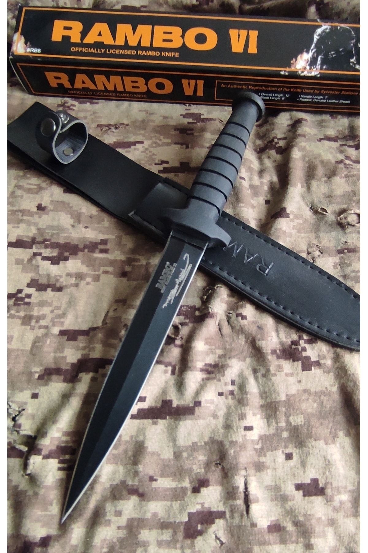 tekinhediyelik Rambo 6 Bıçağı Deri Kılıf Ile Birlikte
