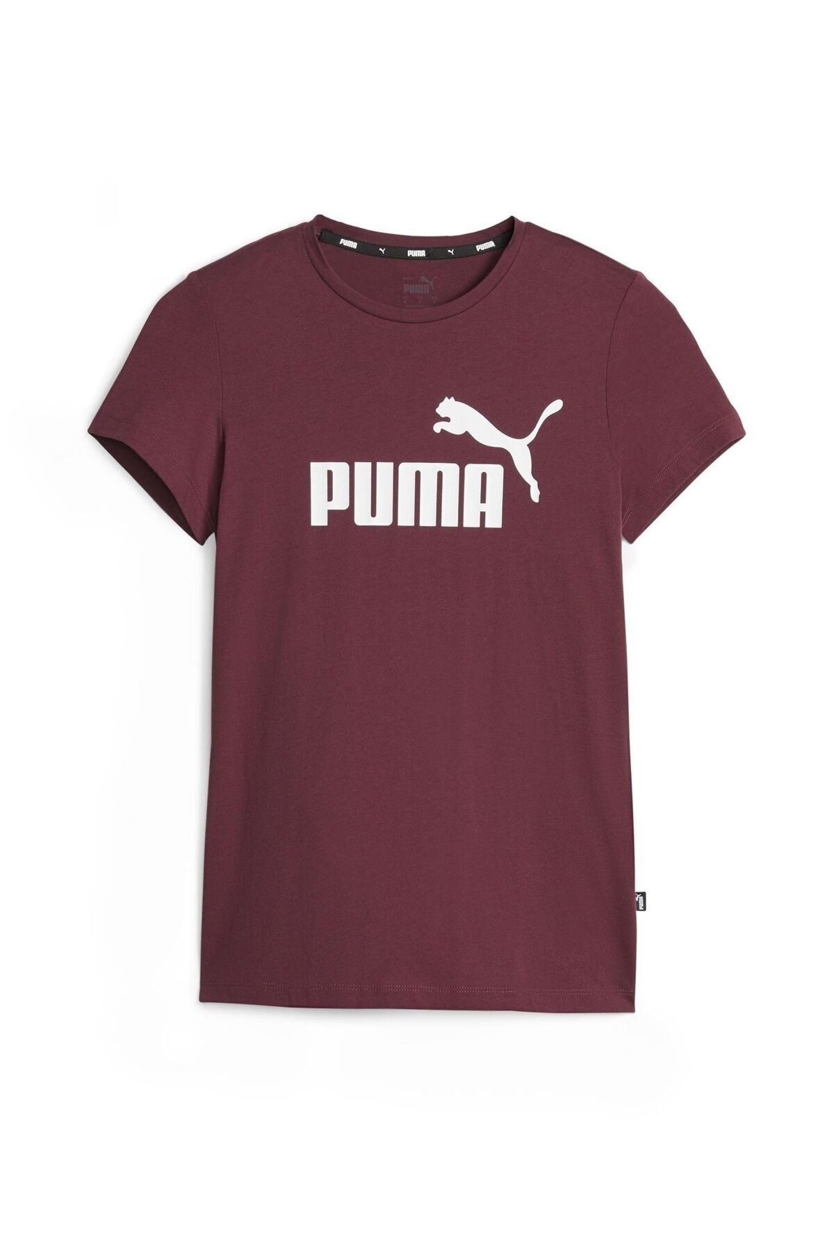 Puma ESS Logo Tee (s) Dark Jas Bordo Kadın Kısa Kol T-Shirt