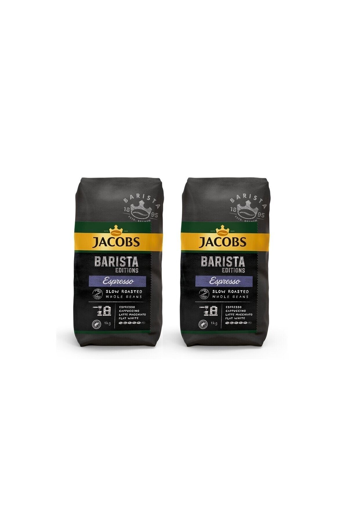 Jacobs Barista Editions Çekirdek Kahve %100 Arabica Espresso 1 Kg X 2 Paket