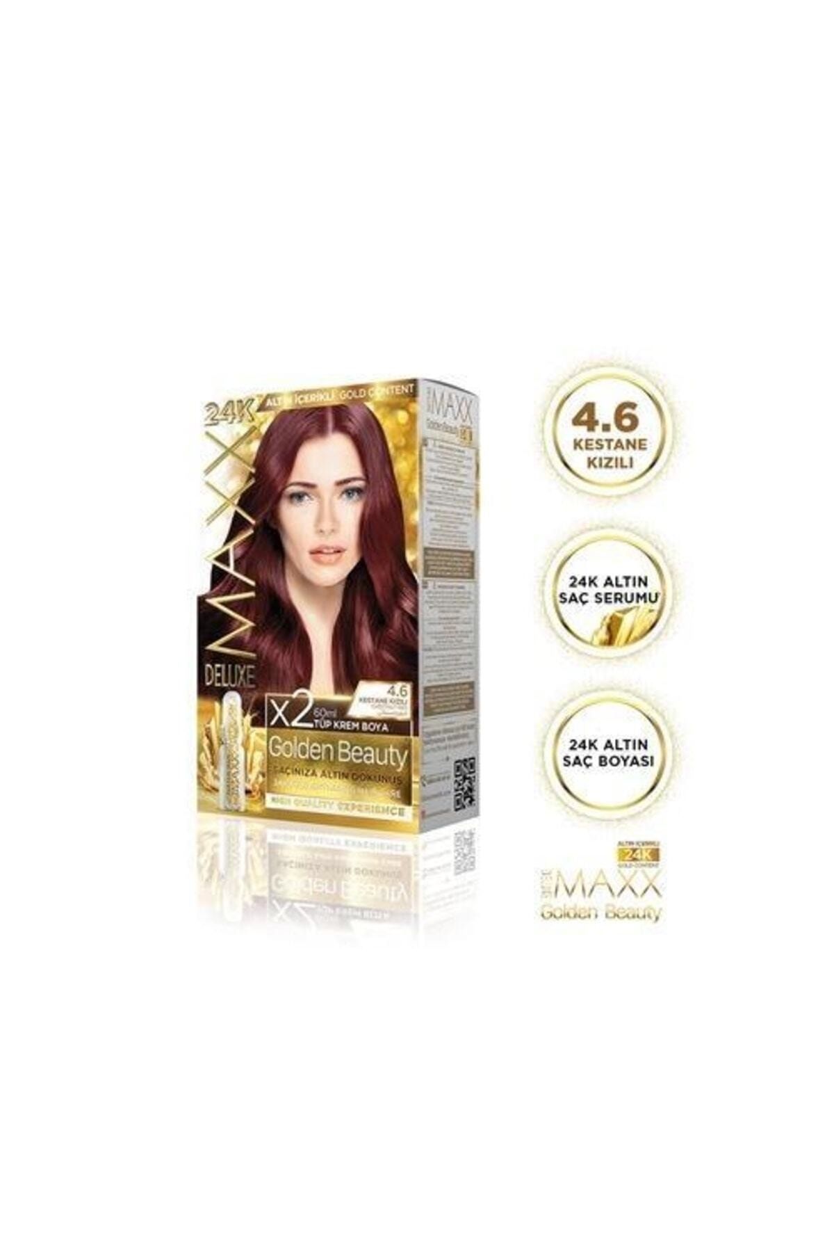 MAXX DELUXE Golden 4.6 Kestane Kızılı 24k Altın Içerikli Saç Boyası
