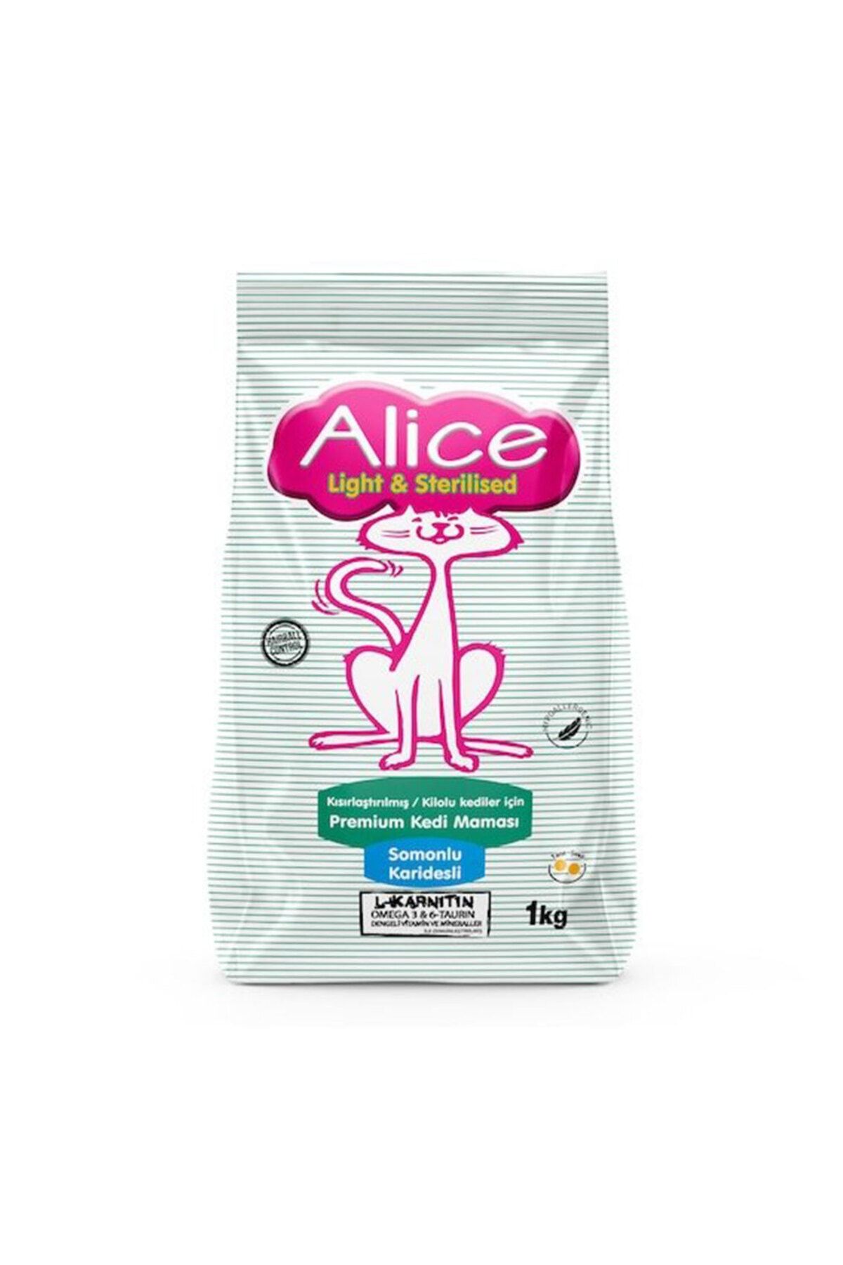 Alice Kısırlaştırılmış / Kilolu Kediler Için Super Premium Mama Somonlu Karidesli 1kg