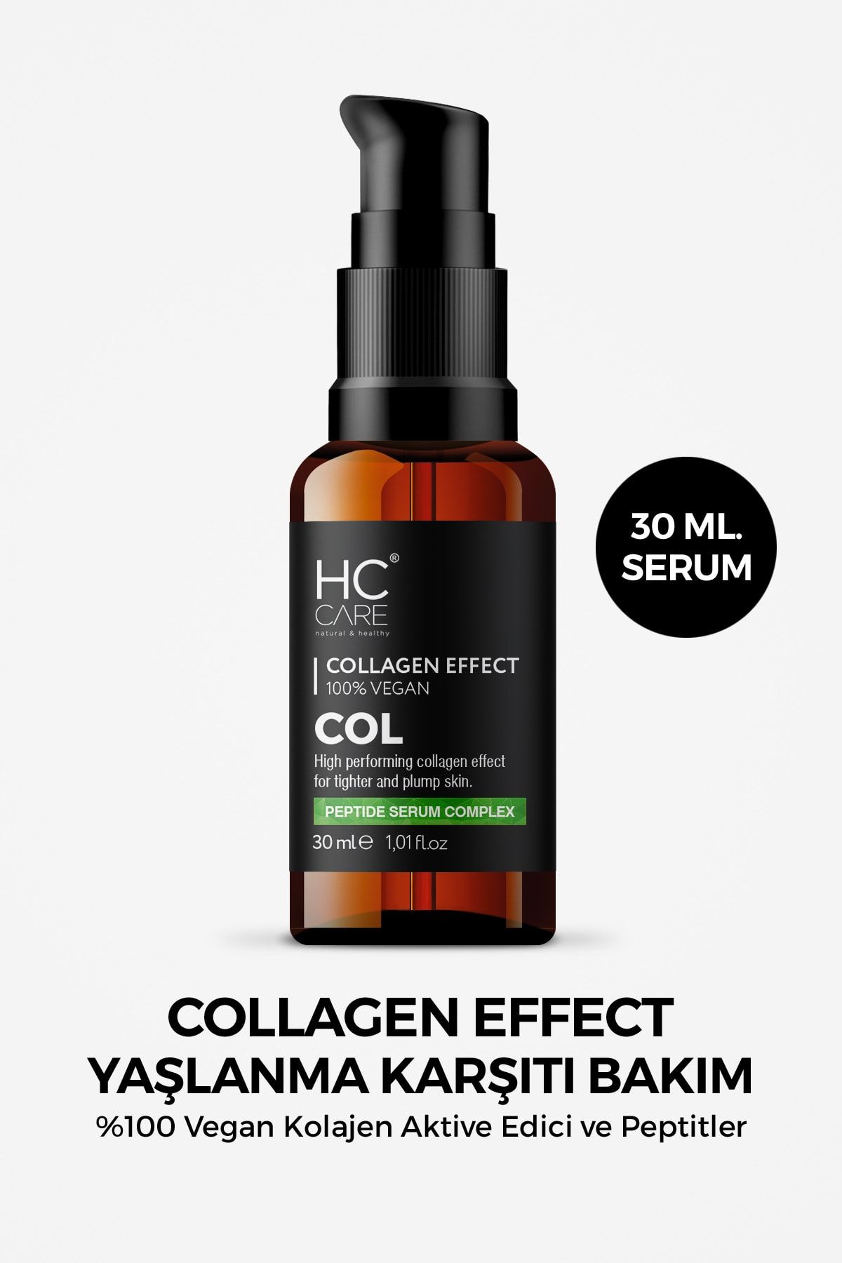 HC Care Collagen Effect, Bitkisel Kolajen Yaşlanma Karşıtı, Vegan Serum - 30 Ml.