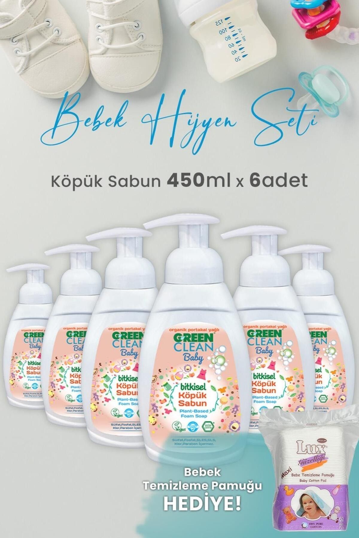 Green Clean Baby Köpük Sabun Portakal Yağlı 450 ml x 6 Adet ve Hediyeli