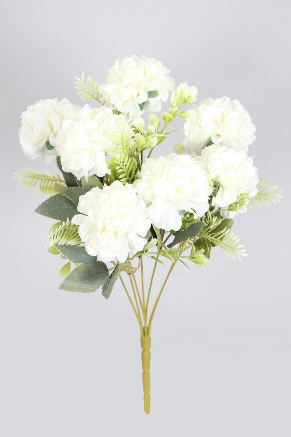 Yapay Çiçek Deposu Yapay İri 7 Dal Kasımpatı Demeti 43 cm Beyaz