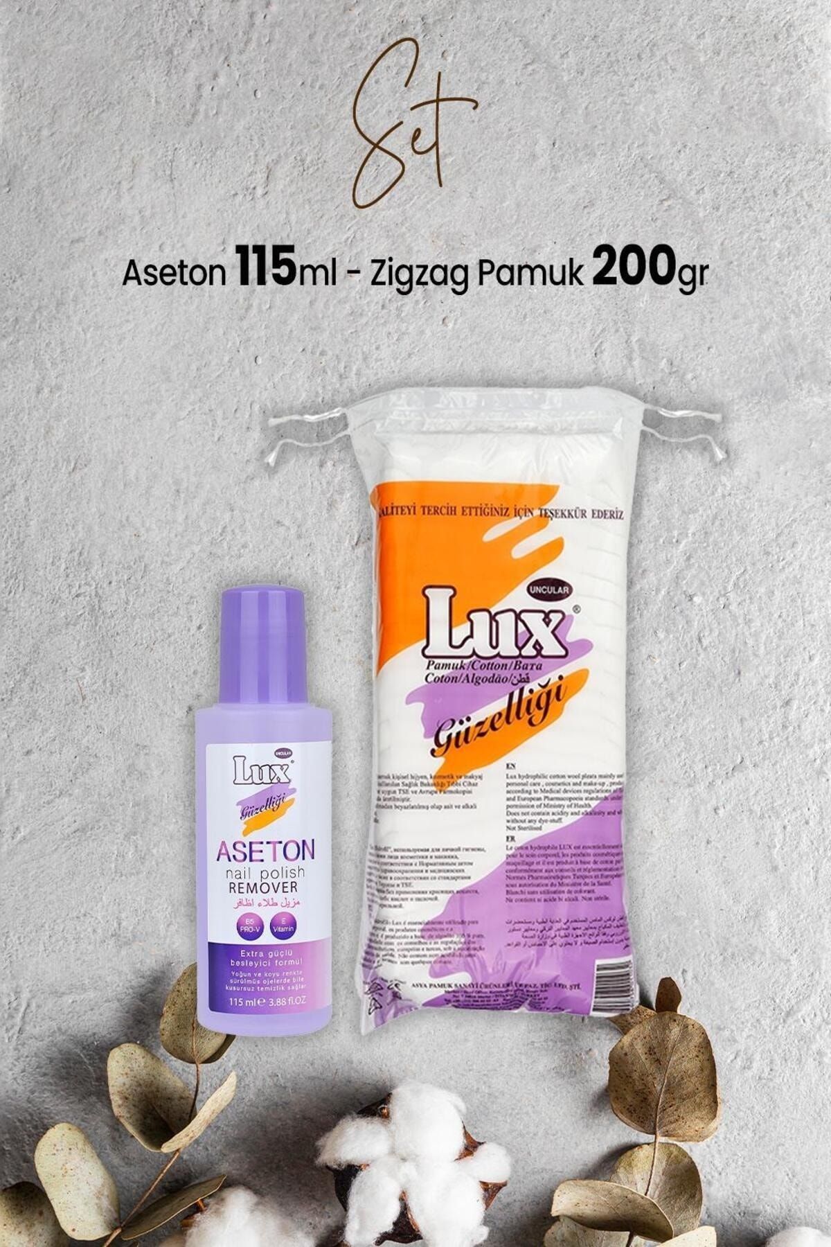 LUX Aseton 115 ml ve Zigzag Pamuk 200 gr