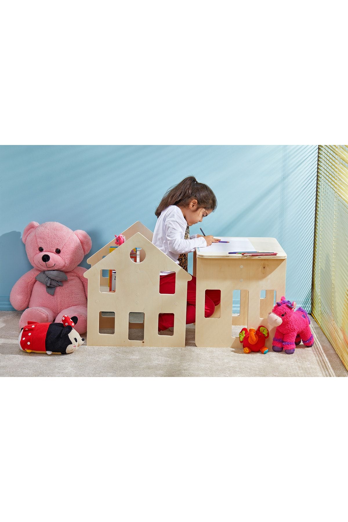enio design Çocuk Montessori Ahşap Masa, Çocuk Oyun Aktivite ve Etkinlik Masası, Çocuk Ders Çalışma Masası