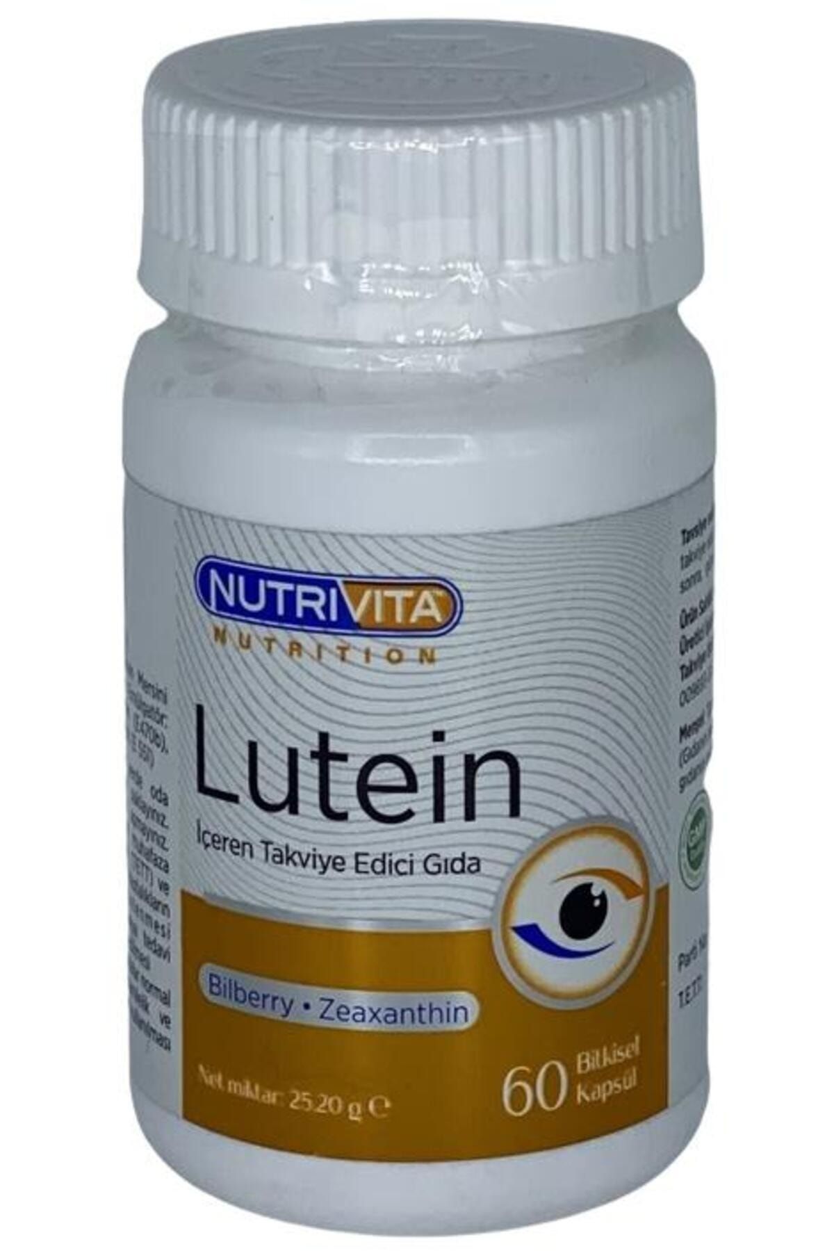 Nutrivita Nutrition Lutein 60 Bitkisel Kapsül Bilberry Zeaxathin Yaban Mersini Zeaksantin