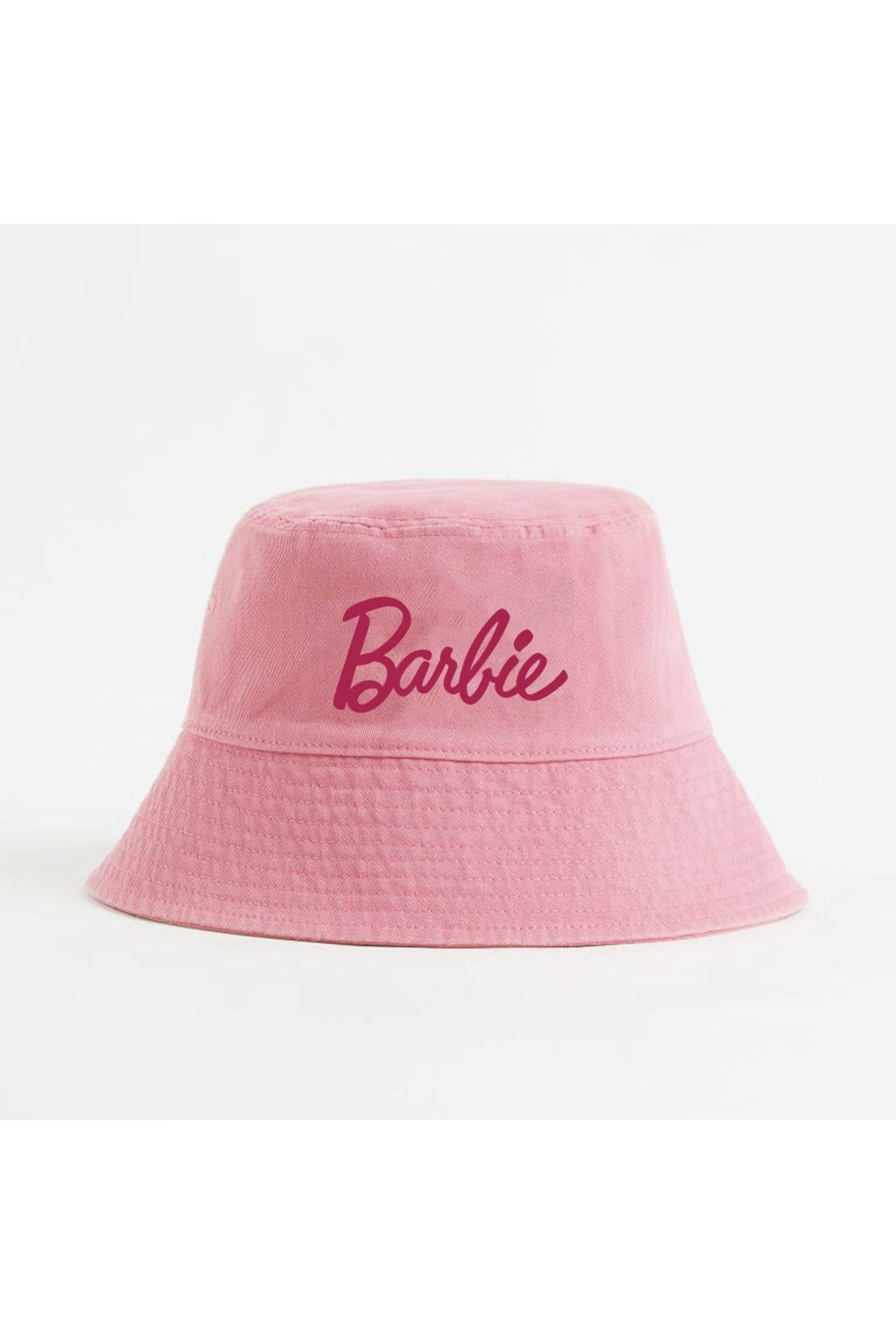 Köstebek Açık Pembe Barbie Logo Bucket Şapka