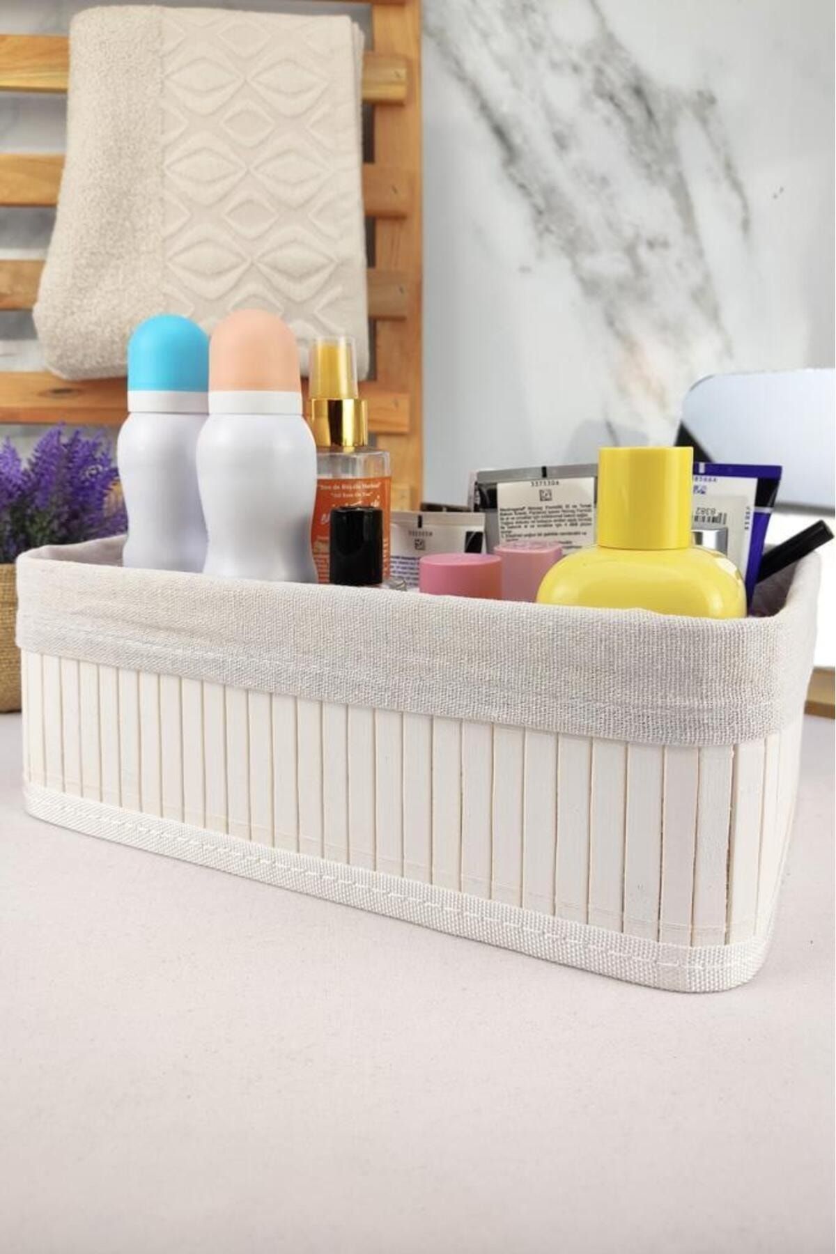 Digithome Bambu Çok Amaçlı Saklama Kutusu Düzenleyici Orta Boy Organizer Beyaz 29 Cm - Cl-6006-4 C1-1-121