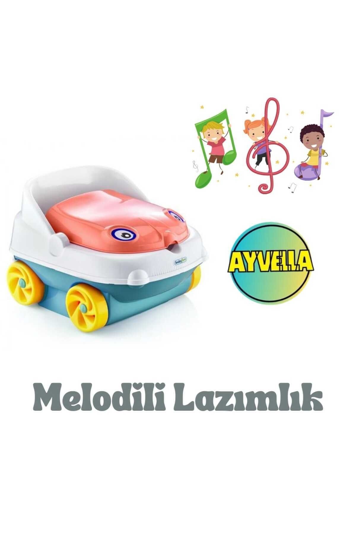 AYVELLA Müzikli Lazımlık Çıkarılabilir Hazneli Melodili Tuvalet Eğitim Başlangıç Seti Çocuk Klozet