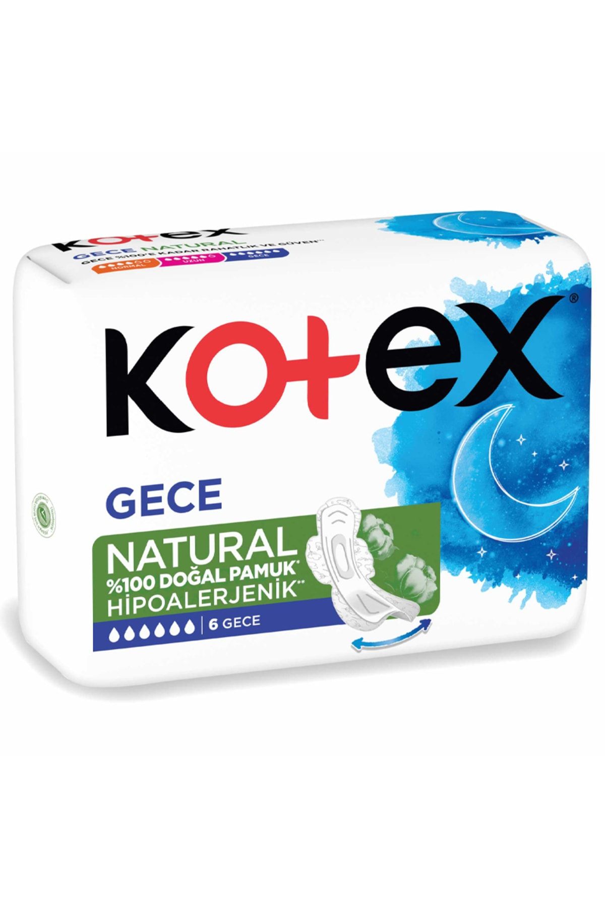 Kotex Natural Ultra Single Hijyenik Ped Gece 6'lı