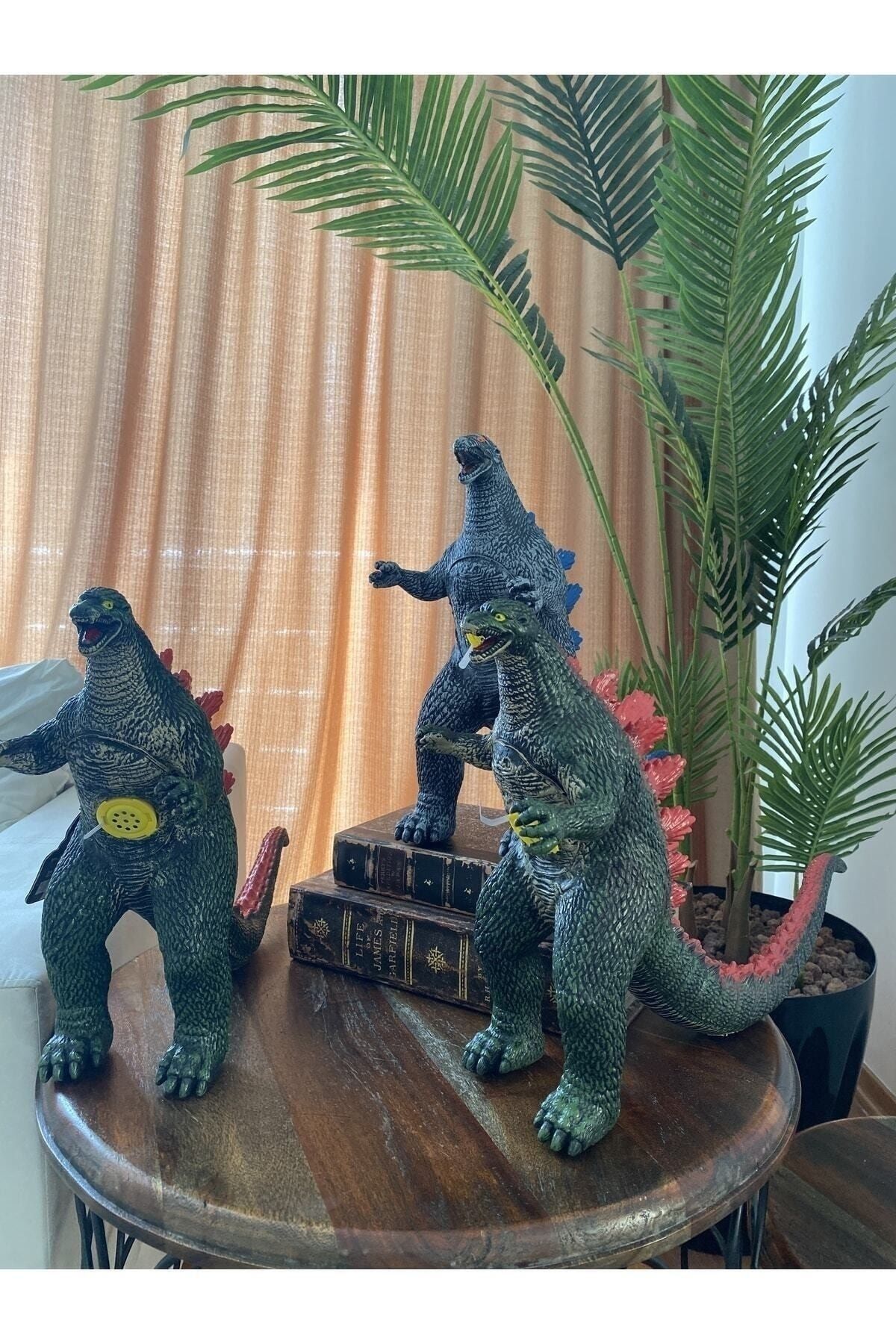 LİMAN Godzilla 68 Cm Sesli Dinazor Büyük Boy Oyuncak Dinozor Godzilla Soft dino