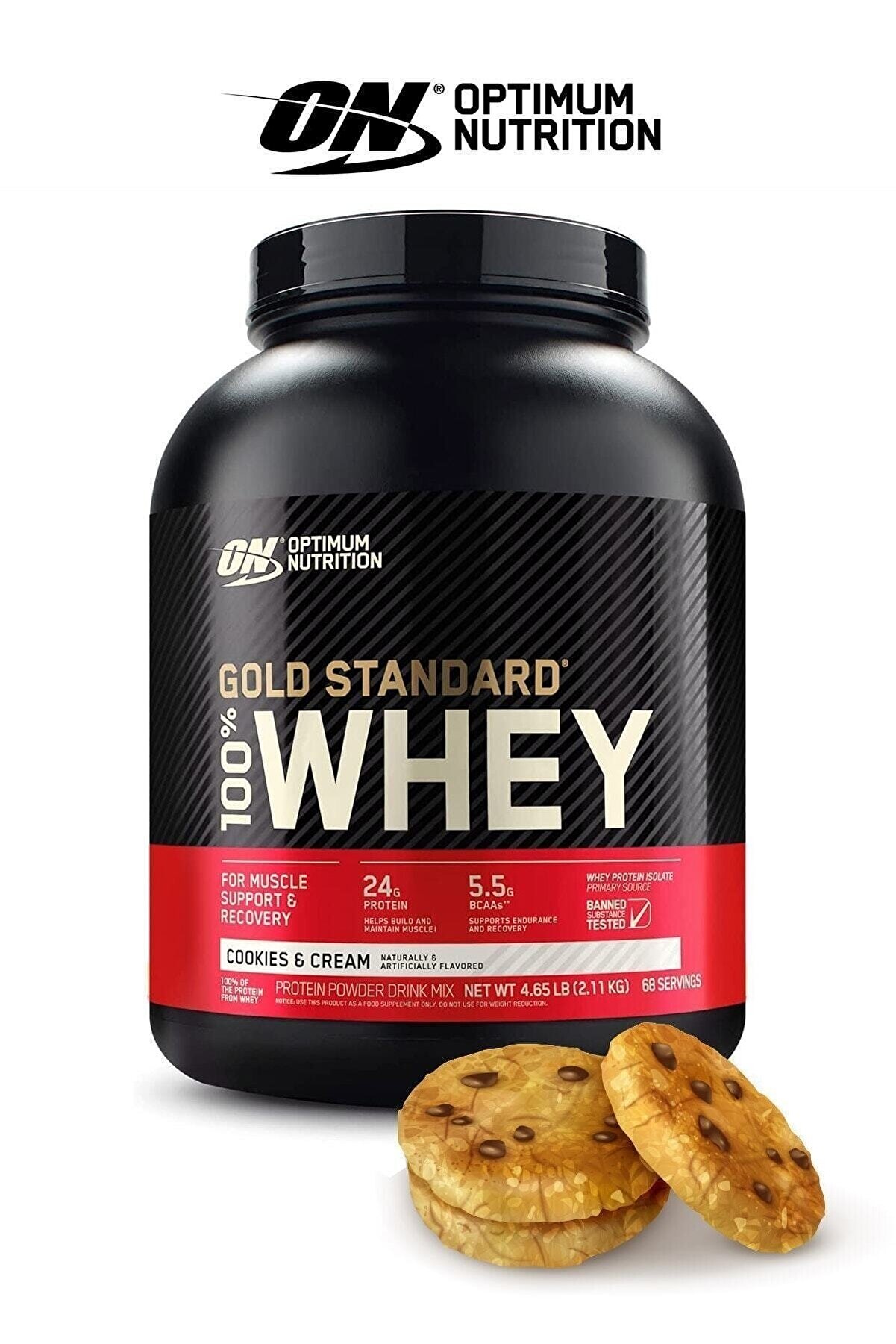 Optimum Nutrition Optimum Kurabiye Aromalı Gold Standard Whey Protein Tozu 2273 Gr