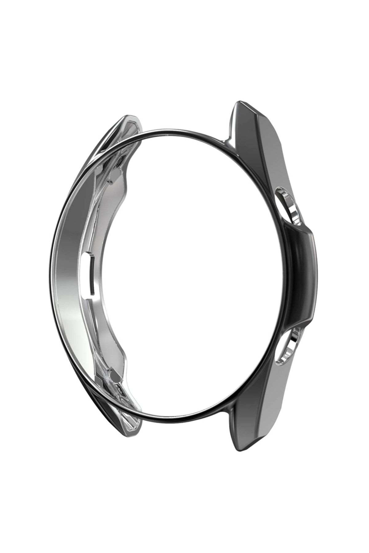 Gpack Samsung Galaxy Watch 3 45mm Kordon önü Arkası Açık Renkli Silikon Siyah