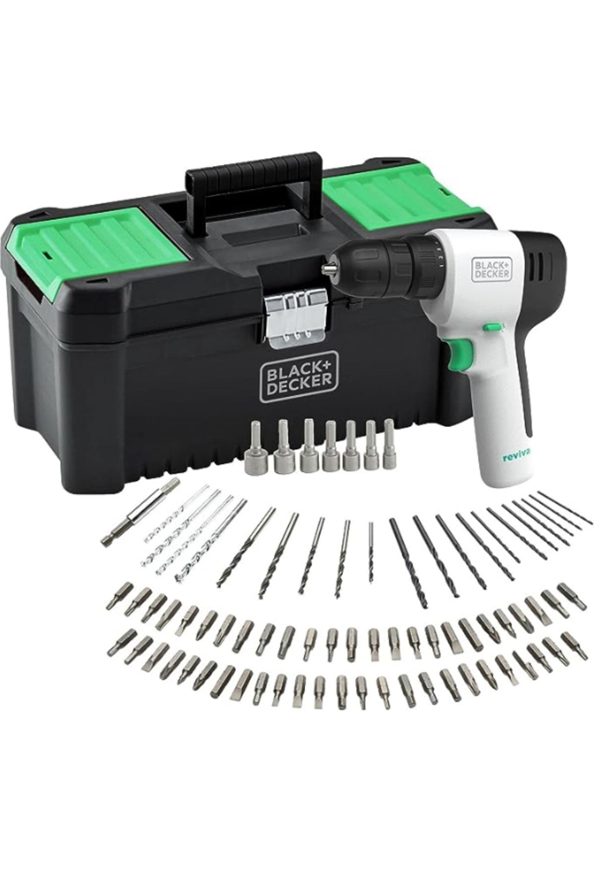 Black Decker Black+Decker REVDD12ASTB Reviva 12 V Akülü Matkap + 80 Parça Aksesuar Seti