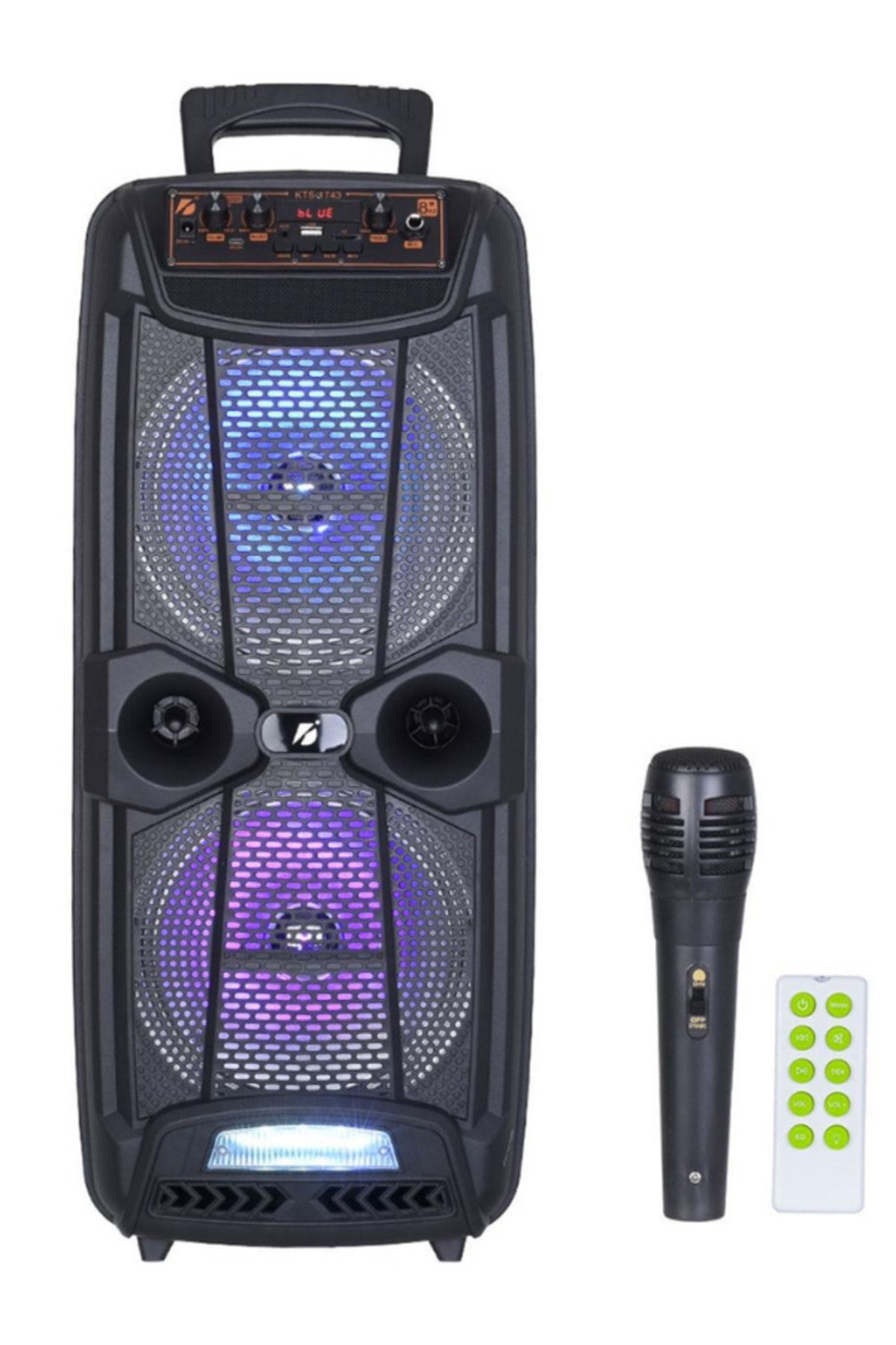OWWOTECH A Bass Usb Fm Bt 2x20 Cm Kablolu Mikrofon Rgb Led Toplantı Parti Eğlence Ses Sistemi