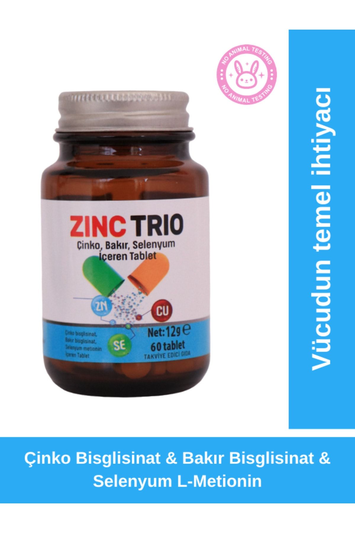 ZINC TRIO - Çinko, Bakır Ve Selenyum Içeren Mineral Takviyesi 60 Tablet