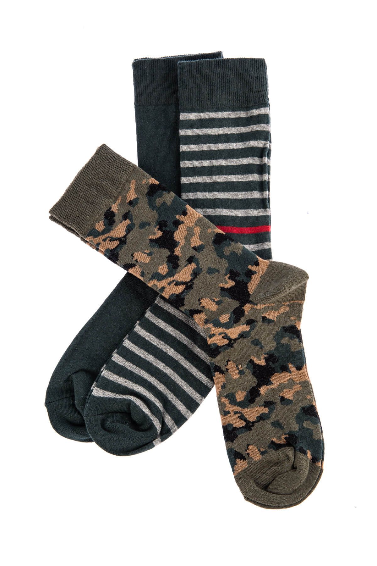 TRENDYOL MAN Çok Renkli Erkek Çorap - 3'Lü Karma Paket TMNAW19BC0014
