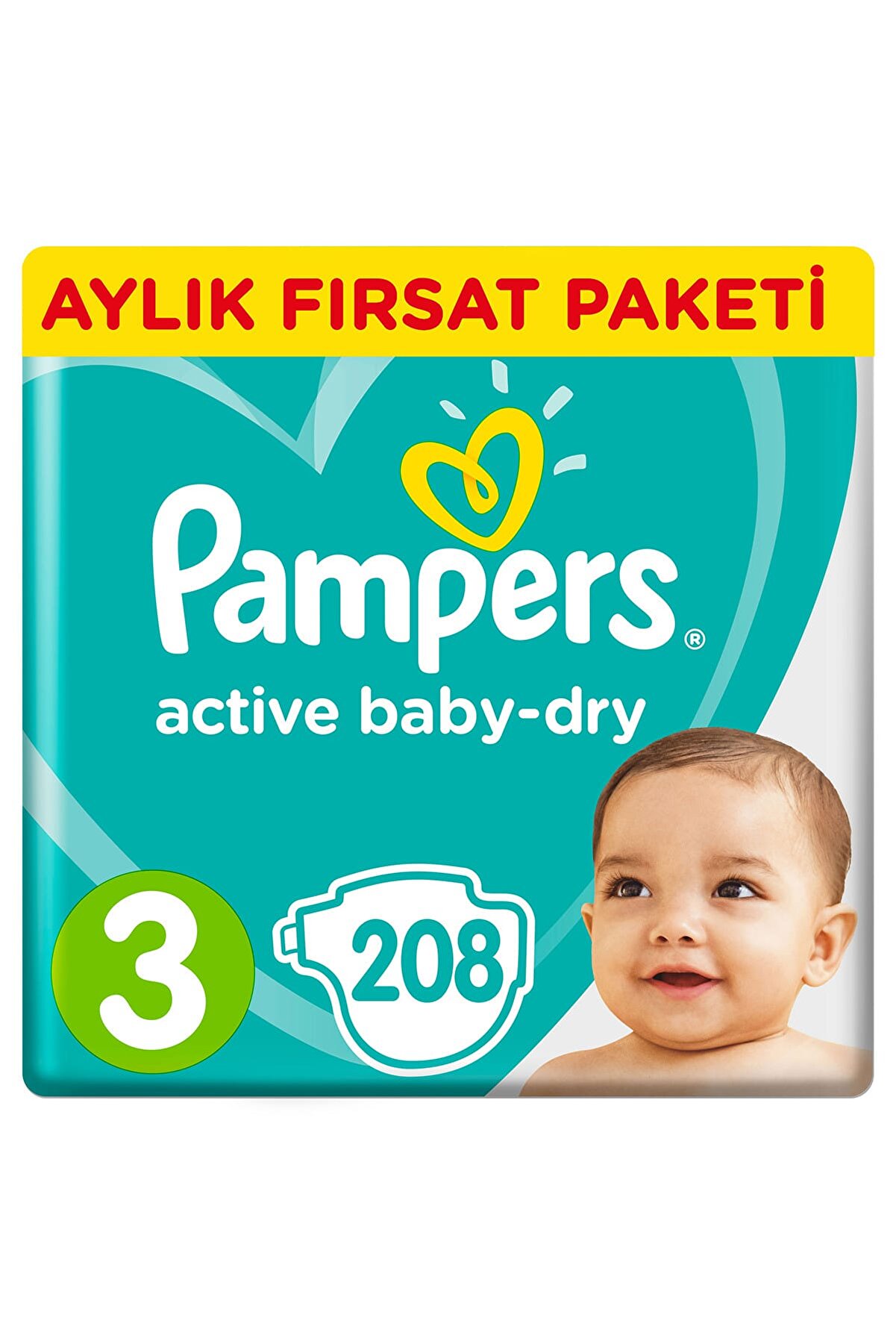 Prima Pampers Bebek Bezi Aktif Bebek Aylık Paket Midi 3 No 208 Li