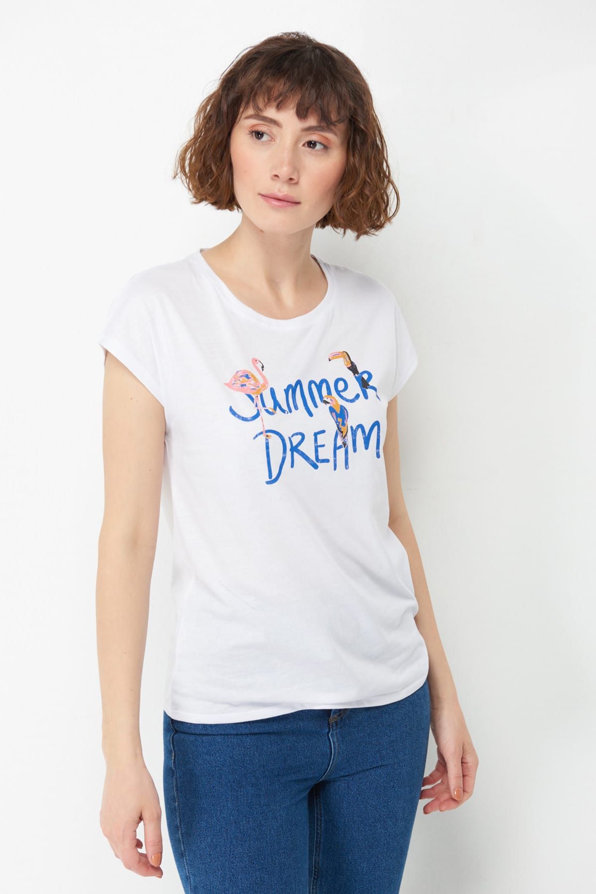 Mavi Kadın Summer Dream Baskılı T-shirt 167886-620