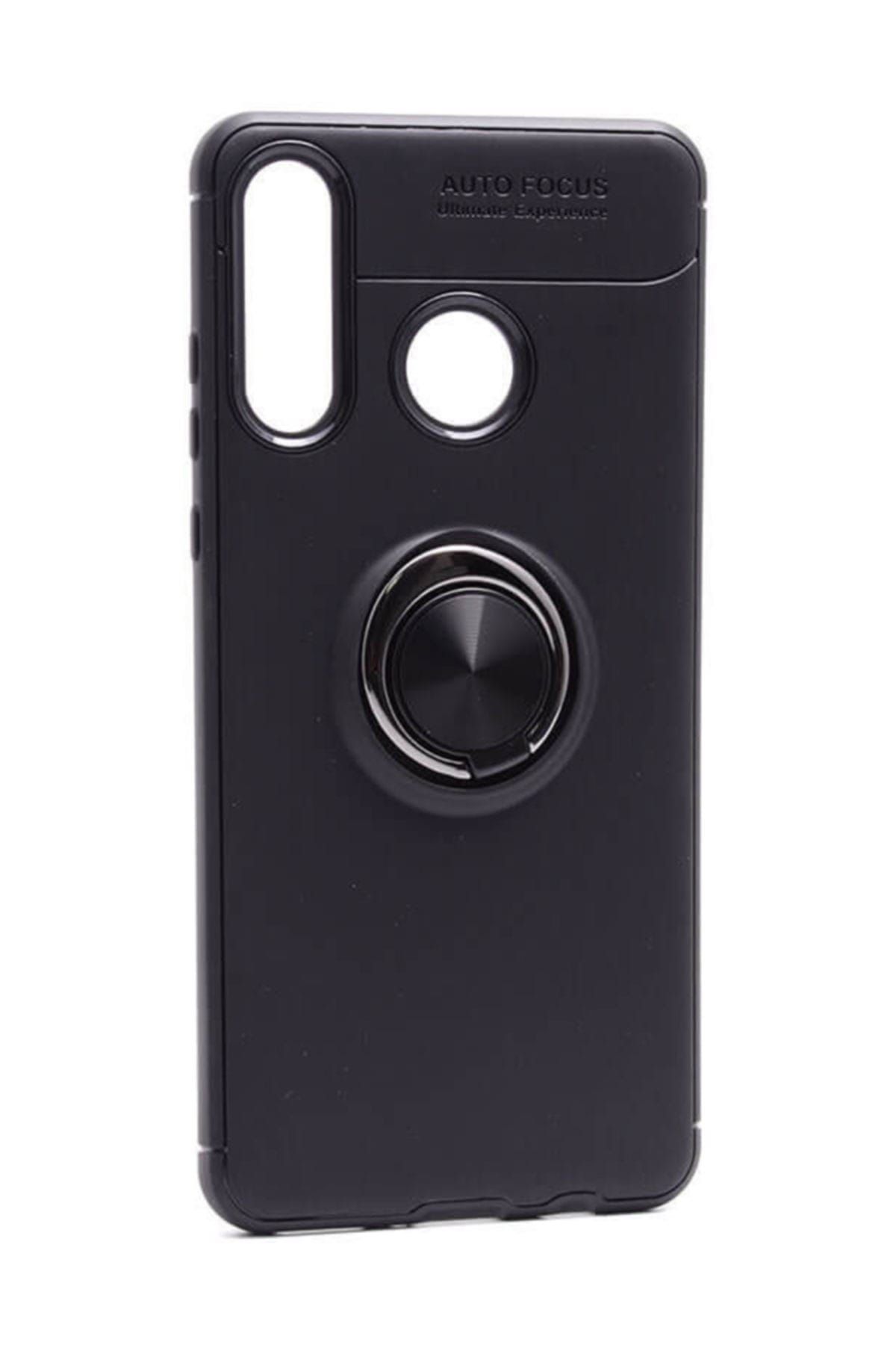 KNY Huawei P30 lite Kılıf Ultra Koruma Yüzüklü Manyetik Ravel Silikon+Cam Ekran Koruyucu