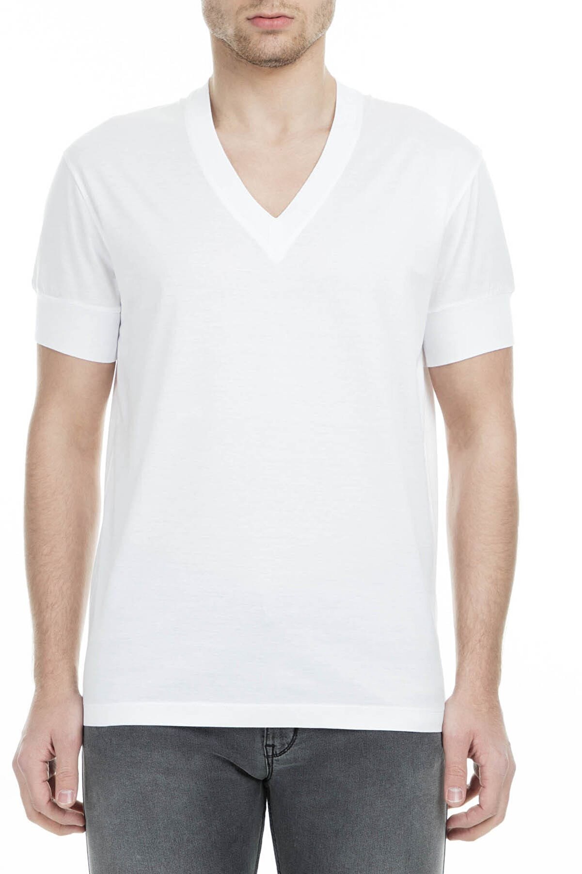 DSquared2 Erkek Beyaz T-Shirt S71GD0781 S22401 100