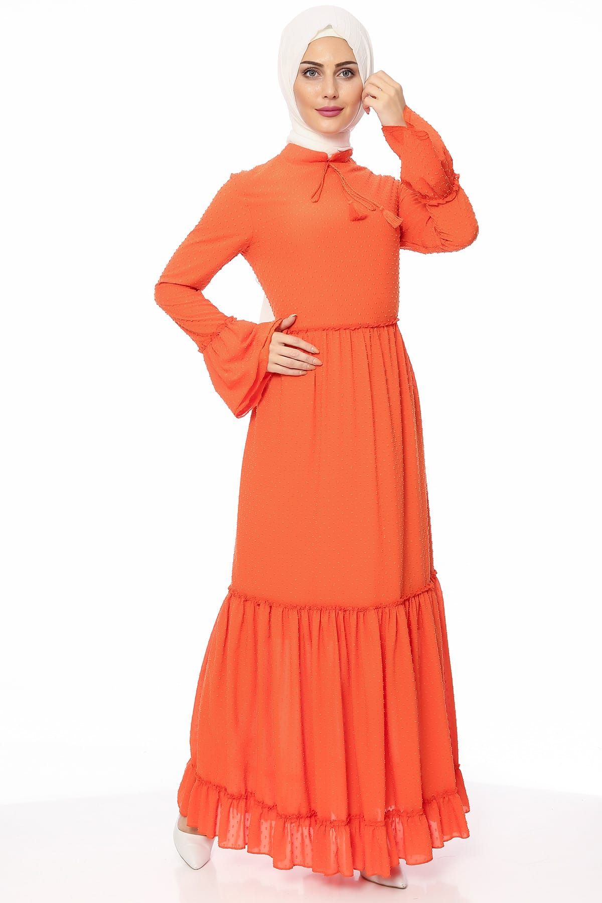 Moda Ekru Kadın Turuncu Elbise 00218YBELB16013