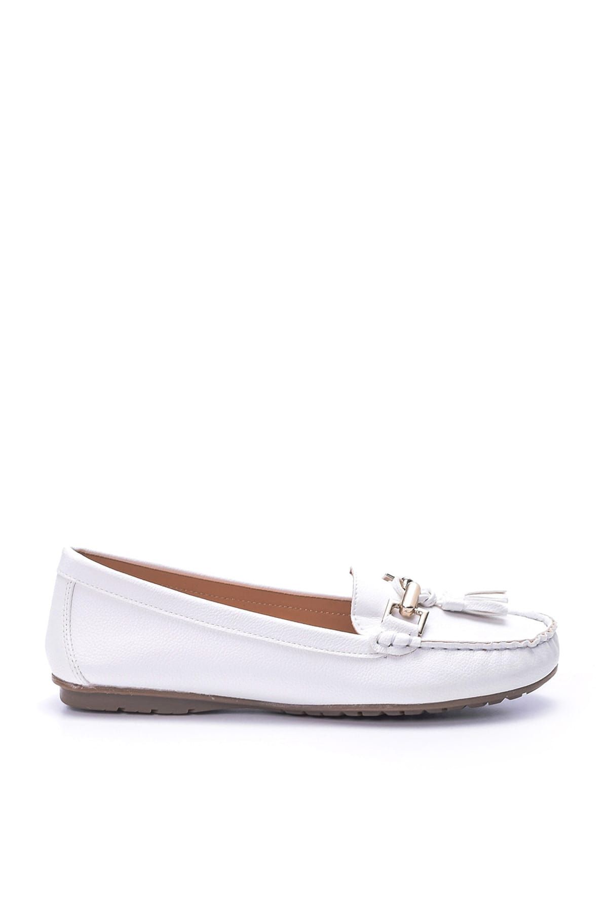 Derimod Beyaz Kadın Loafer Ayakkabı